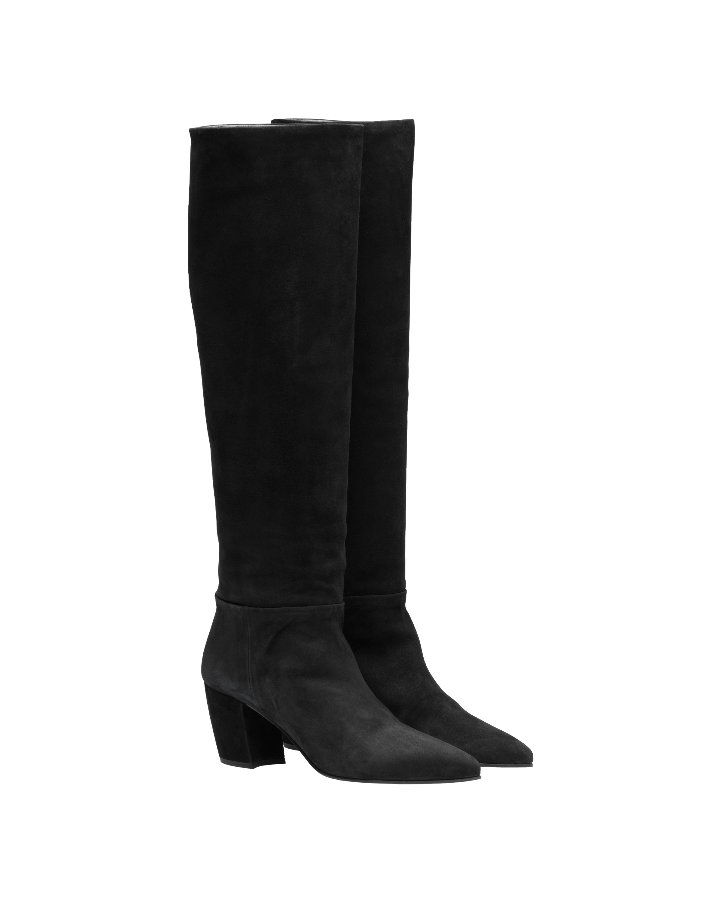 prada black suede boots