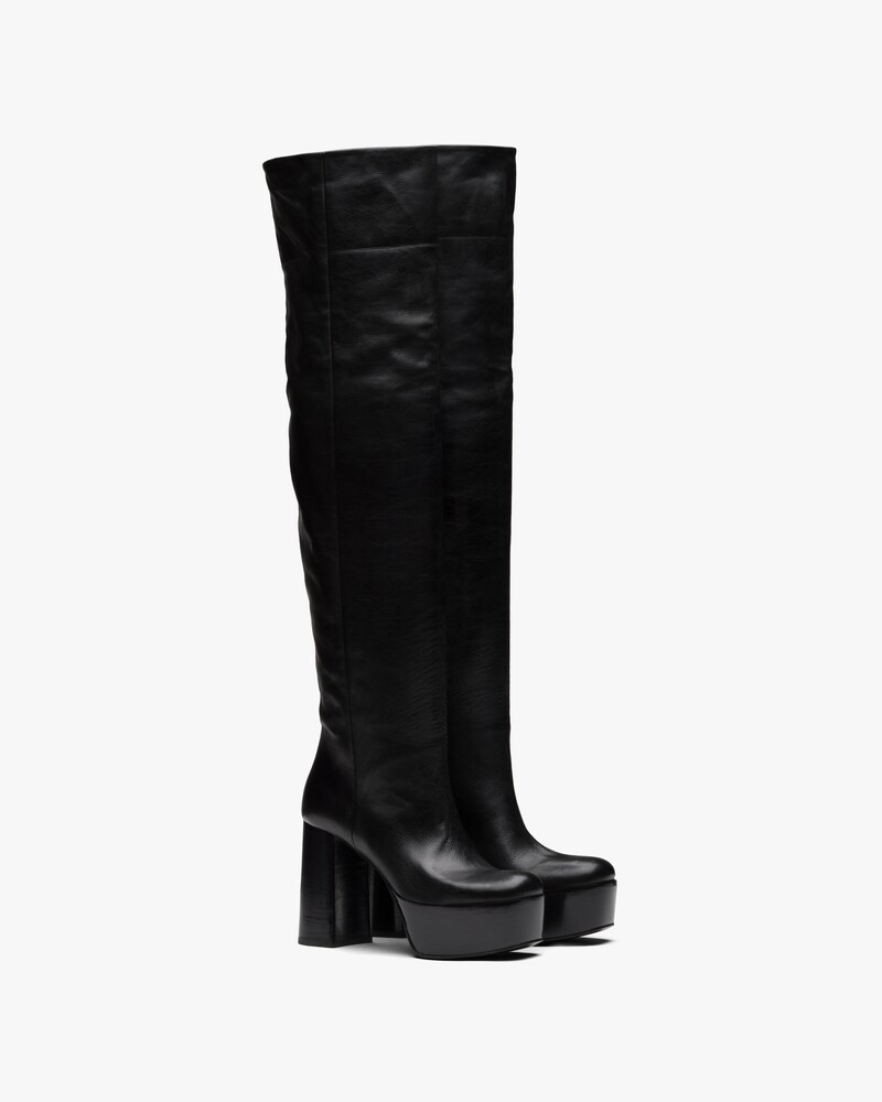 prada black leather boots