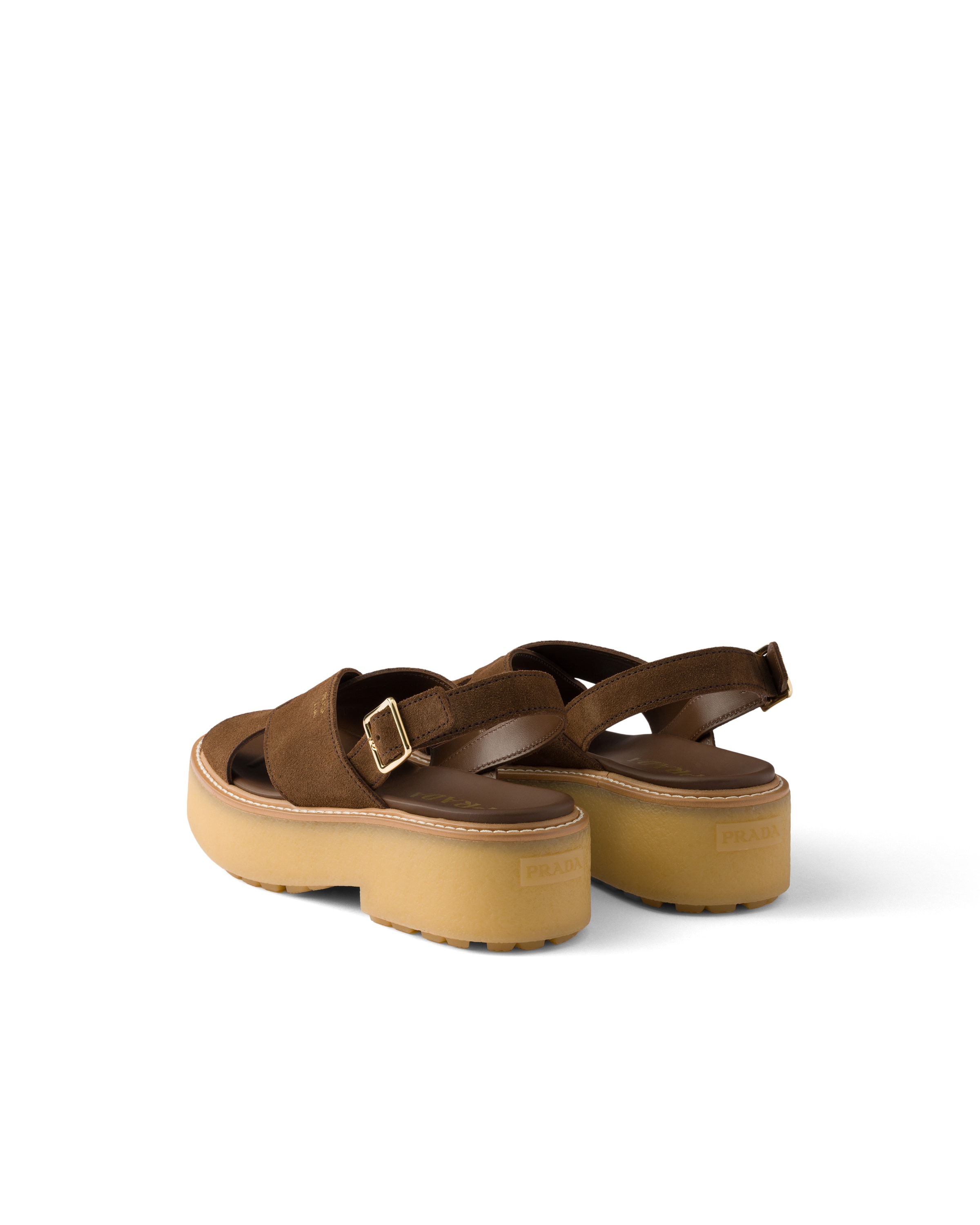 Prada Suede Platform Sandals With 5.5 Cm Sole In Multi
