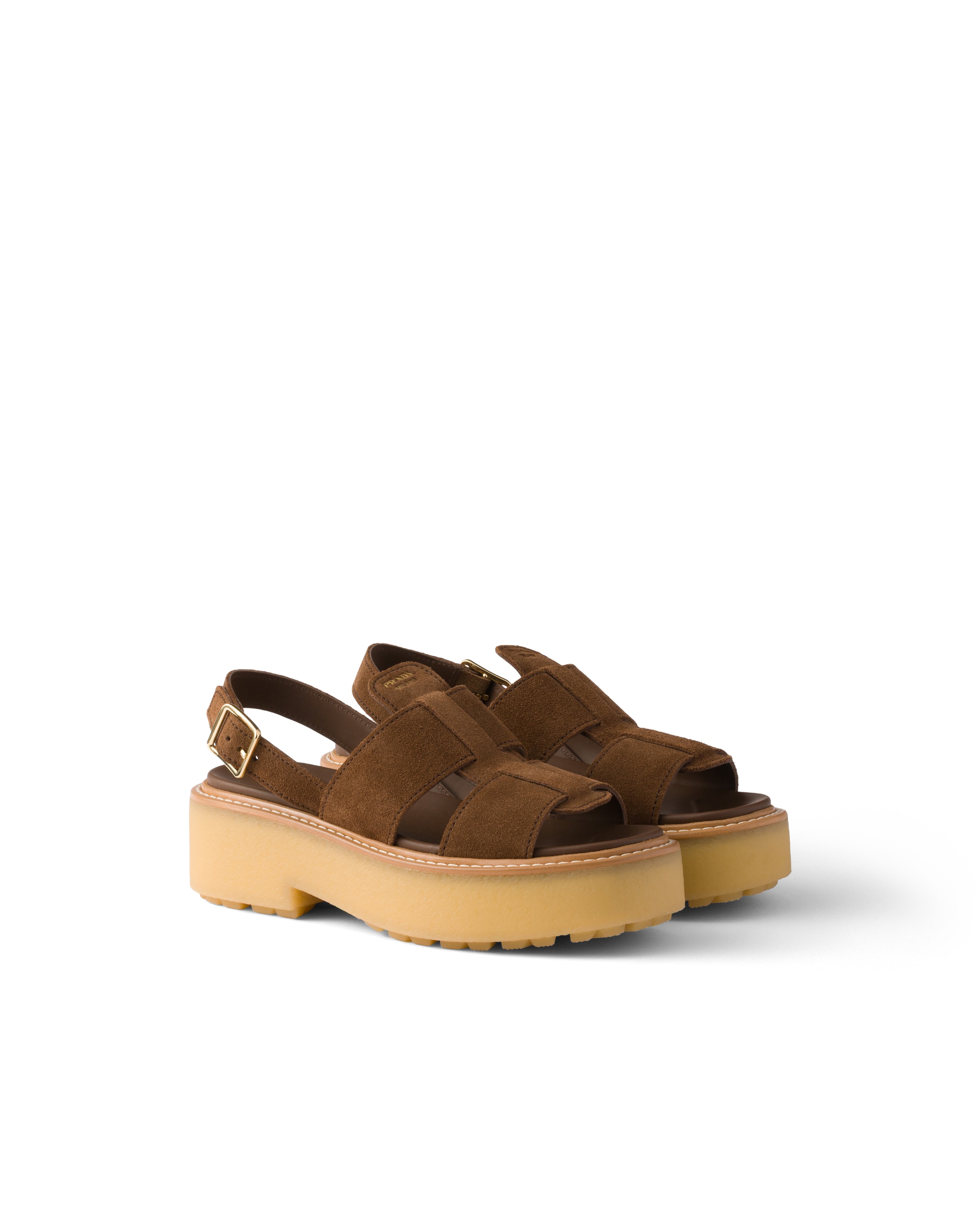 Prada Womens Brown Suede Sandals Eur 40 / 7 Uk In Brown