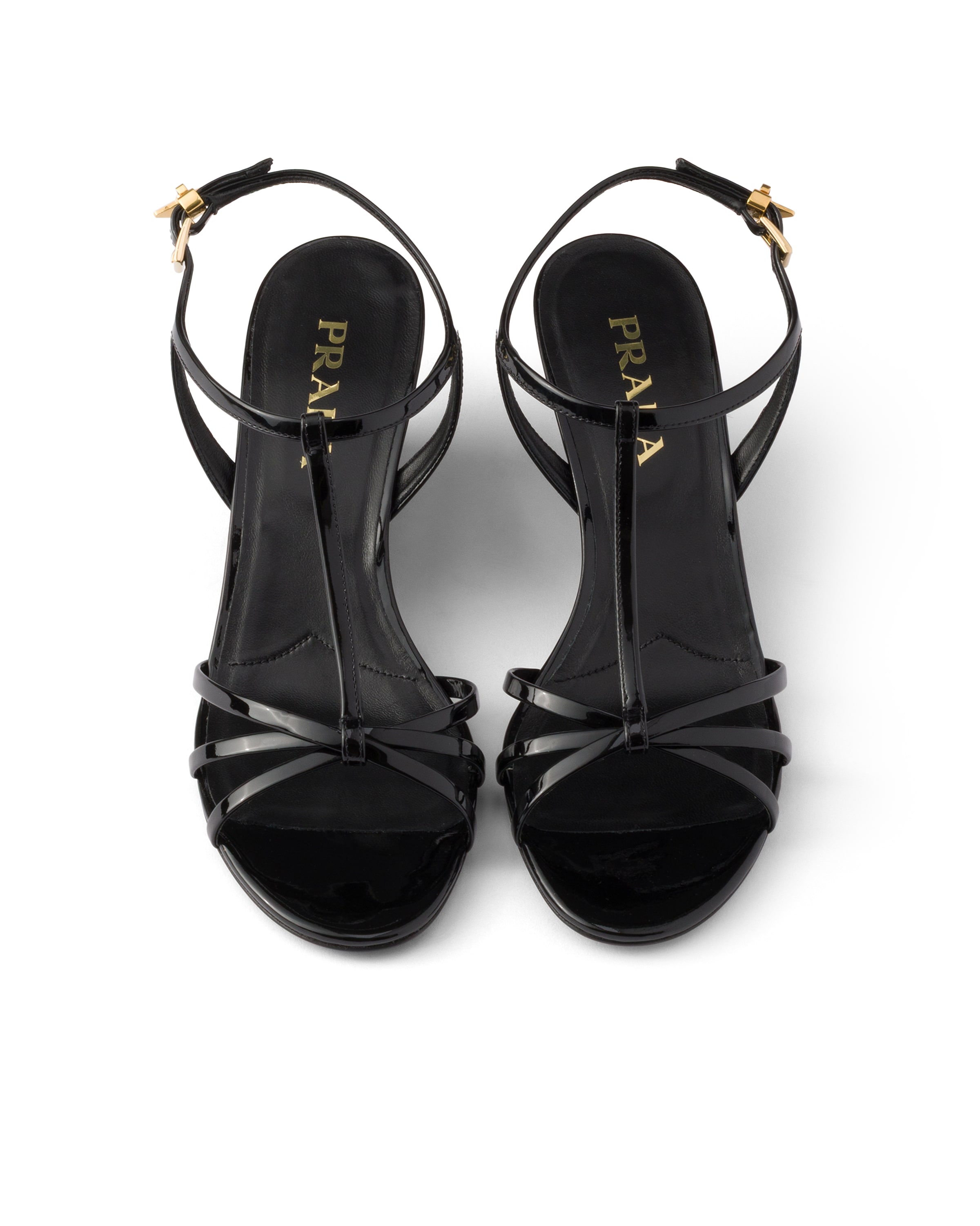 Prada Womens Black Patent Leather Sandals Eur 37.5 / 4.5 Uk