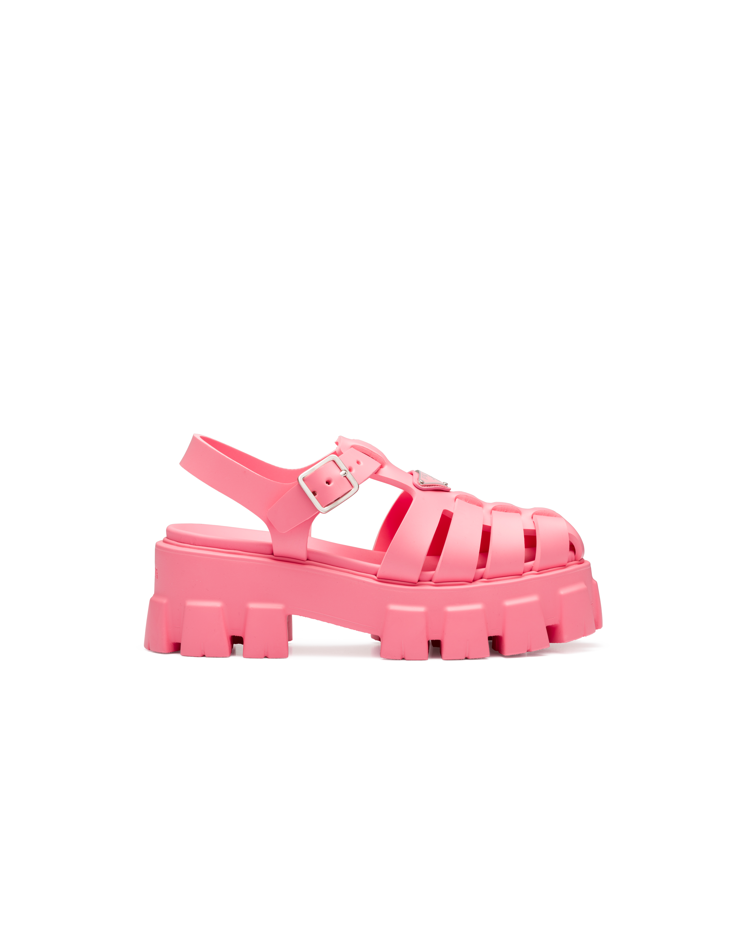 Sandalias Monolith en goma Rosa Begonia | Prada