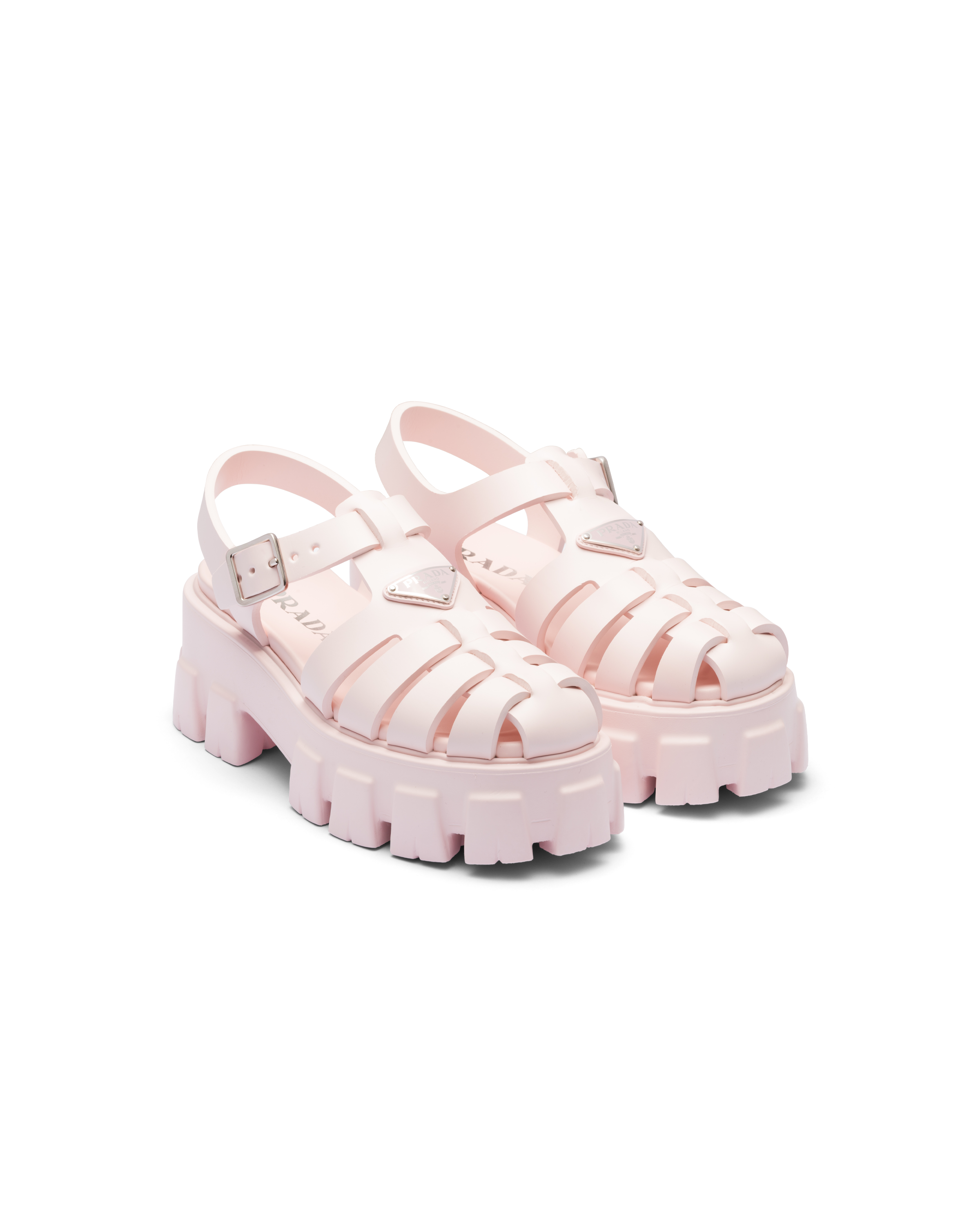Prada Monolith Sandalen Aus Schaumgummi In Alabaster Pink | ModeSens