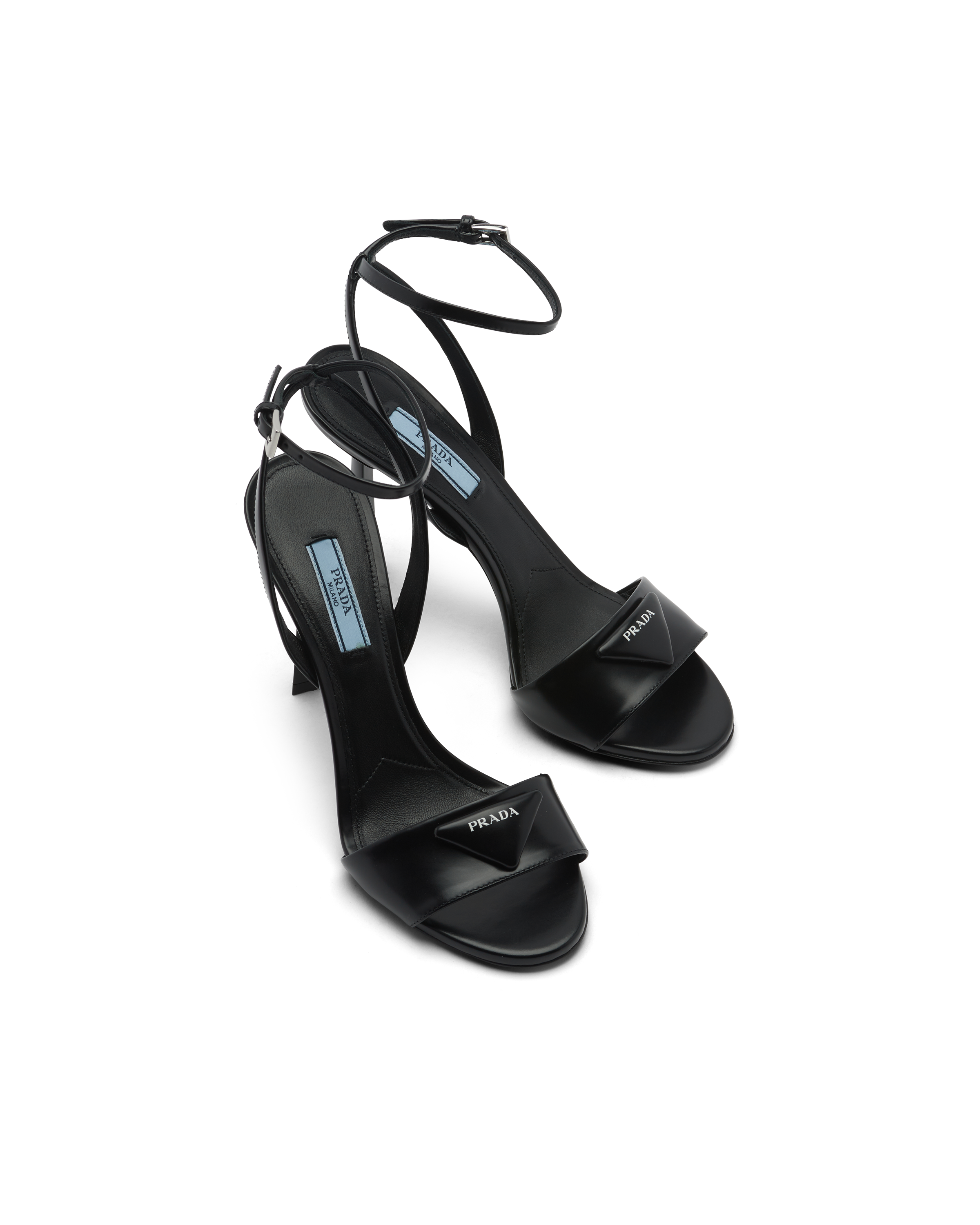 Prada brushed leather sandals clearance