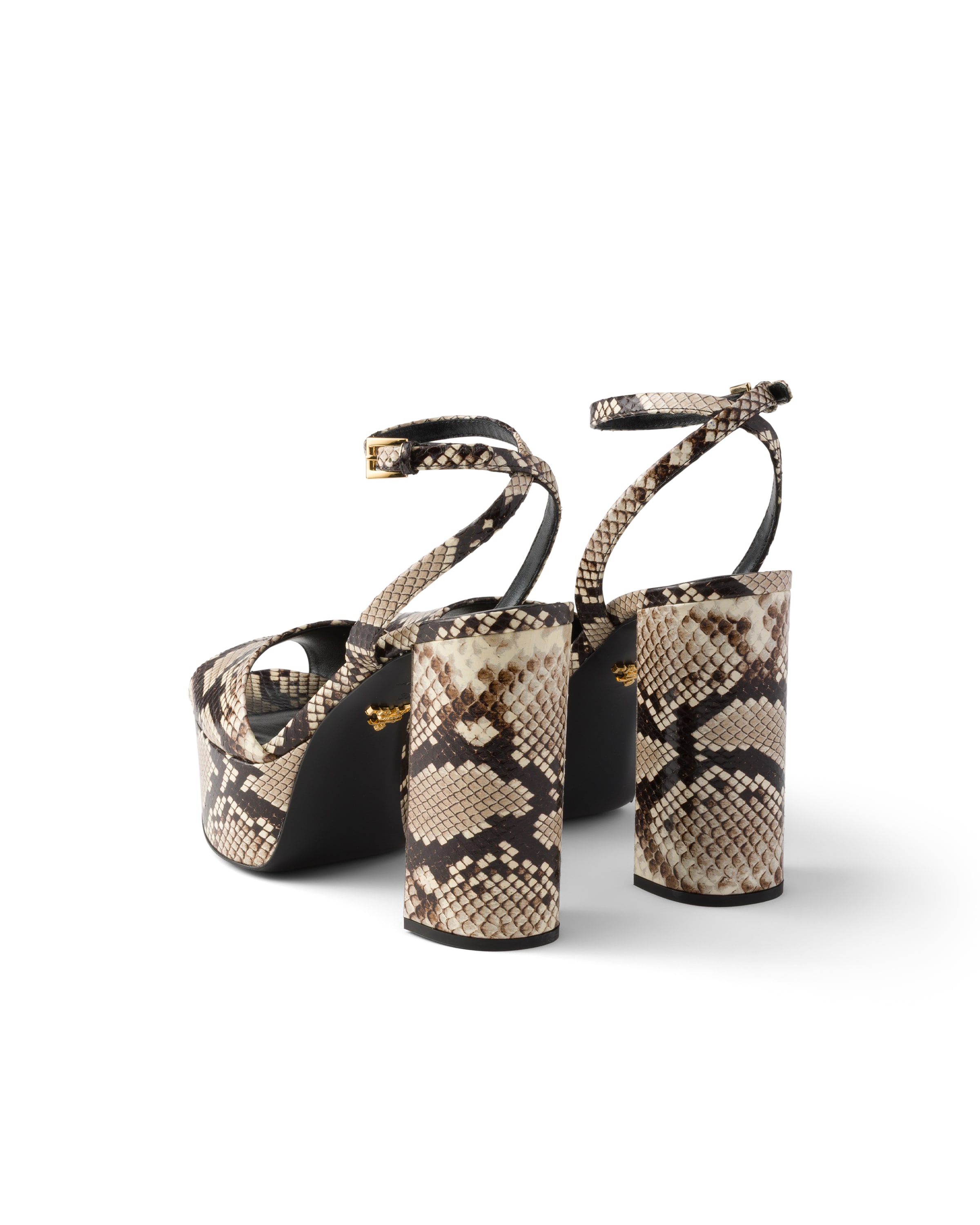 Prada Women's Python-print Ayers Leather Platform Sandals In Animal Print