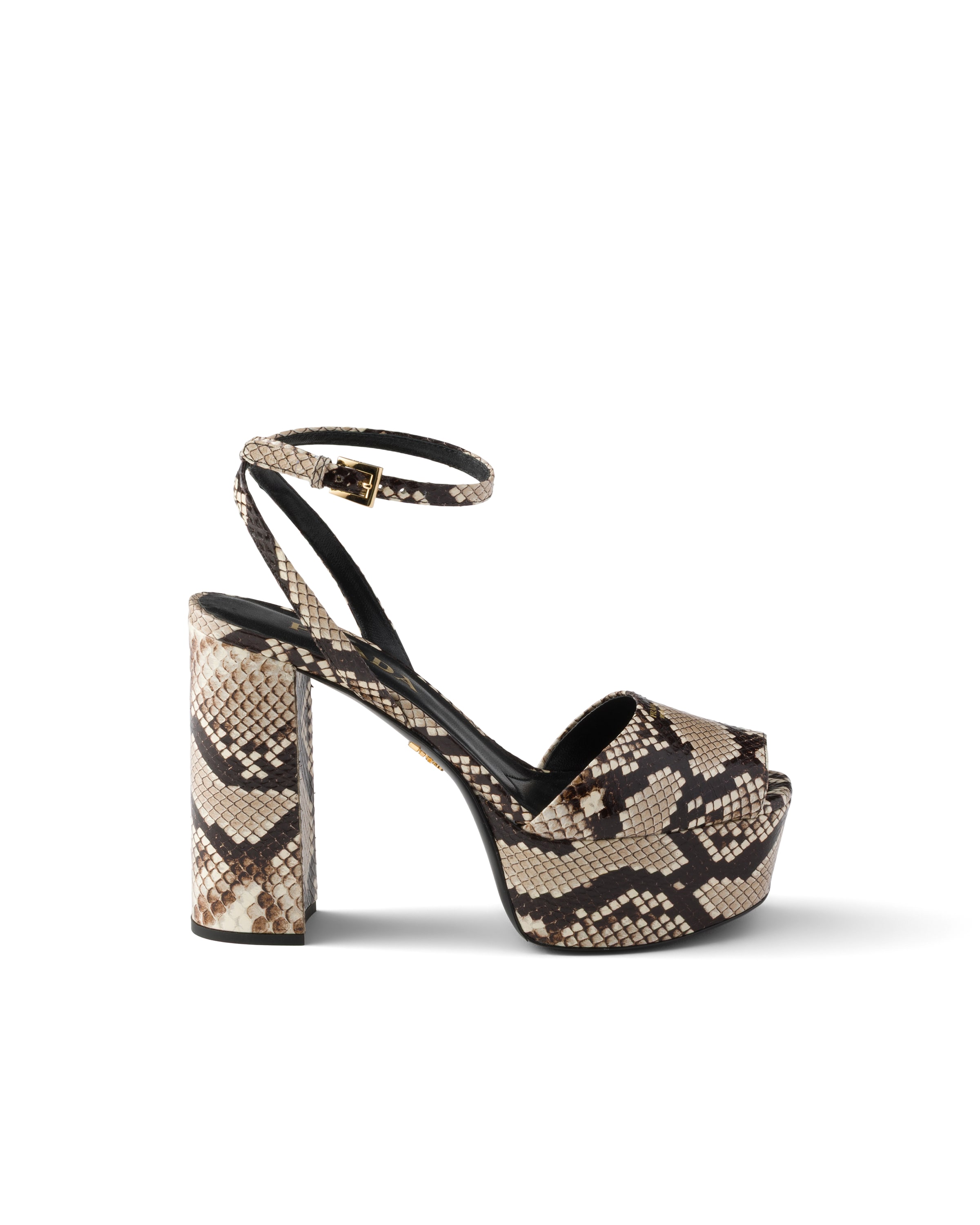 Prada Women's Python-print Ayers Leather Platform Sandals In Animal Print
