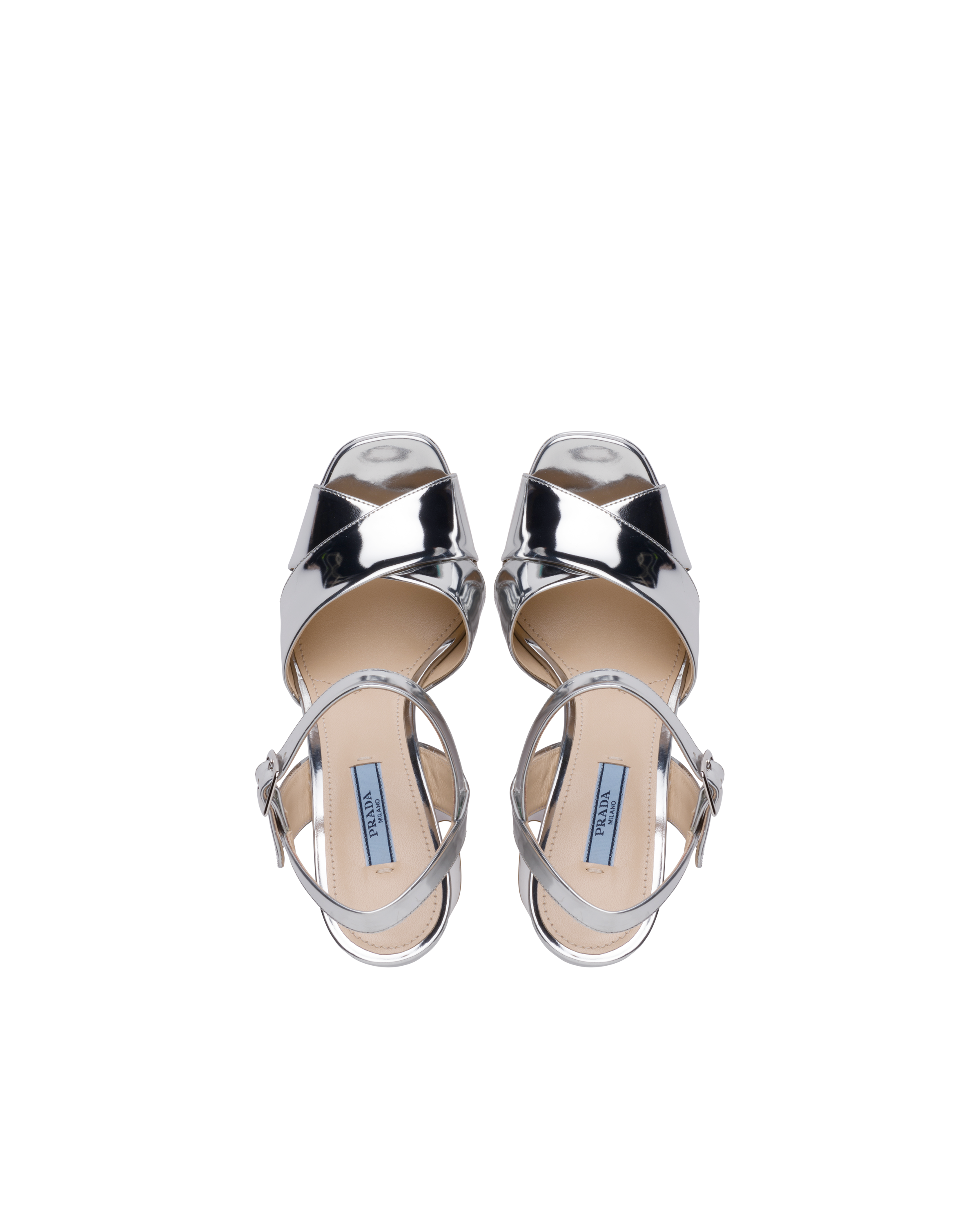 prada metallic leather sandals