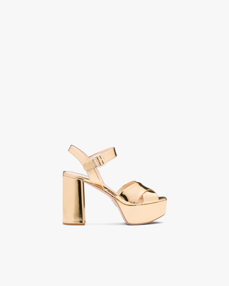prada metallic leather sandals