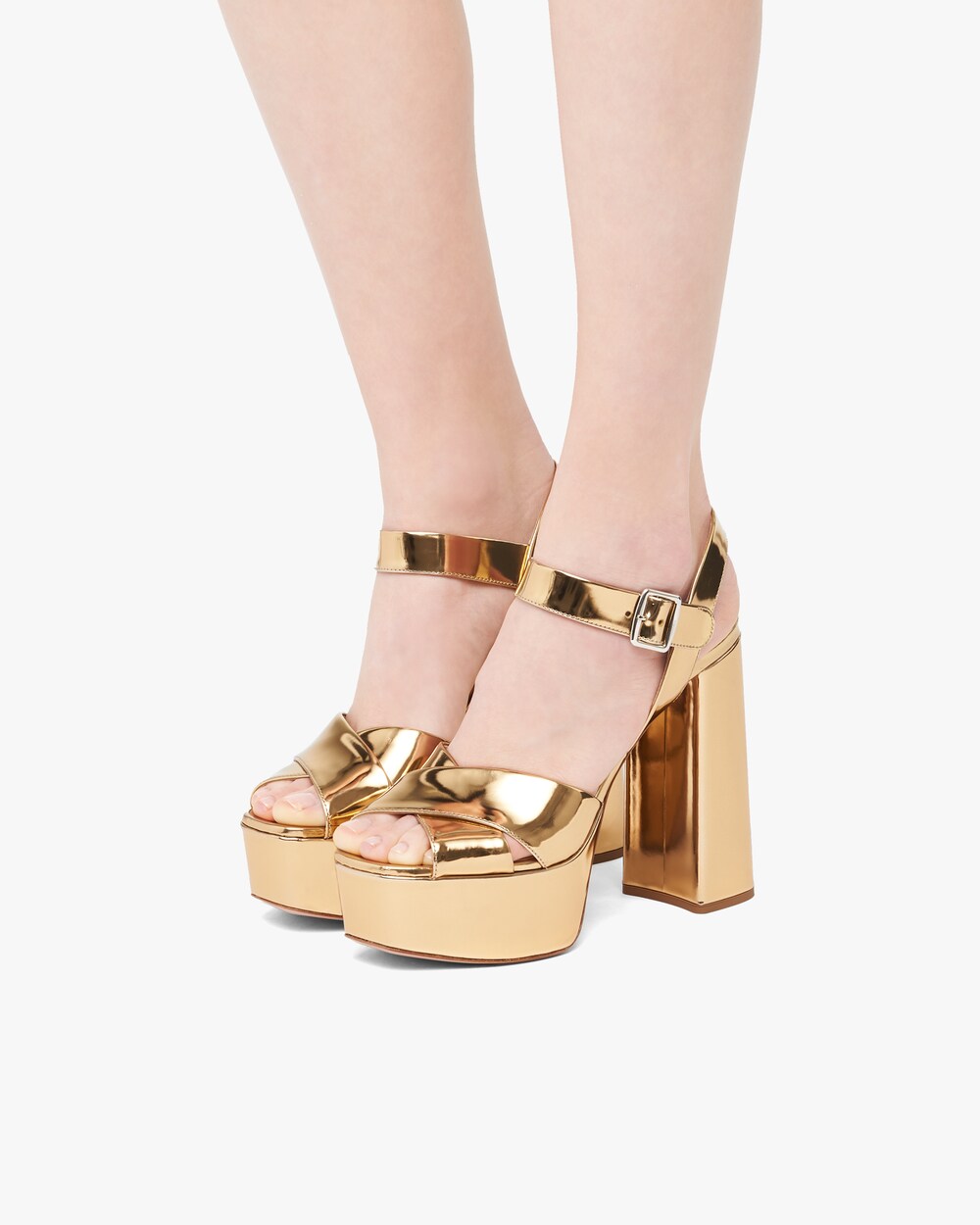 prada metallic platform sandal