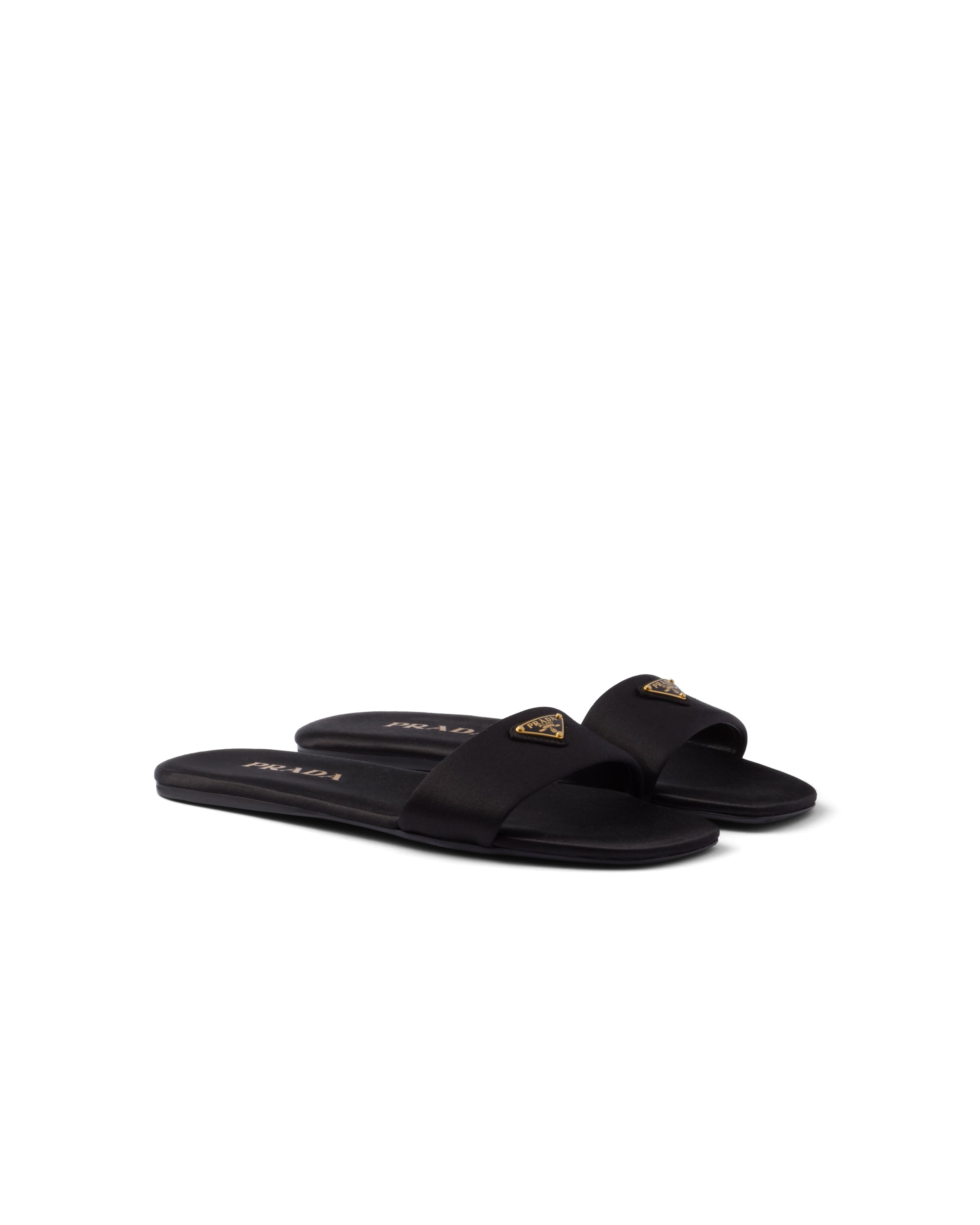 Prada Mules En Satin, Femme, Noir, Taille 37