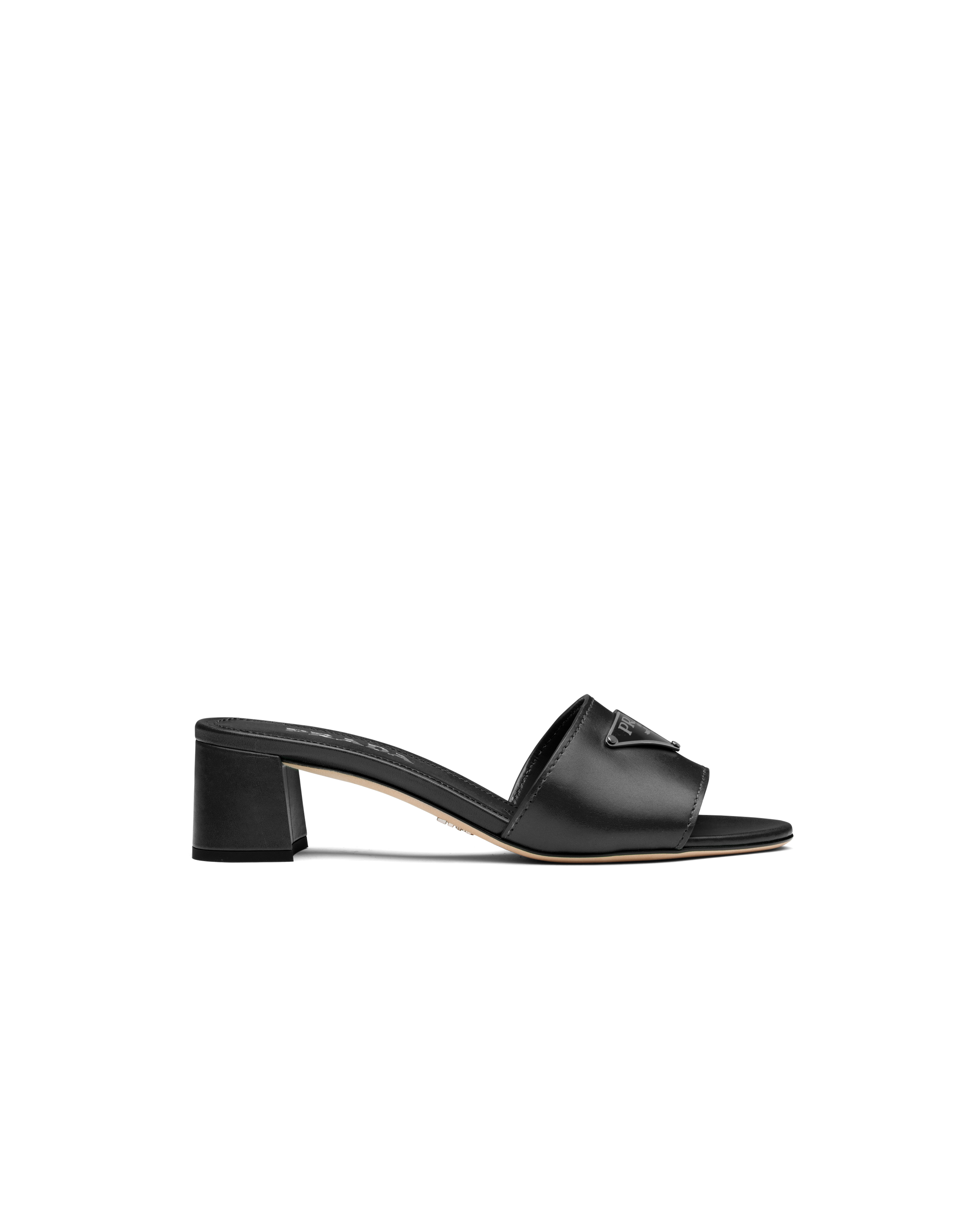 leather mule slides