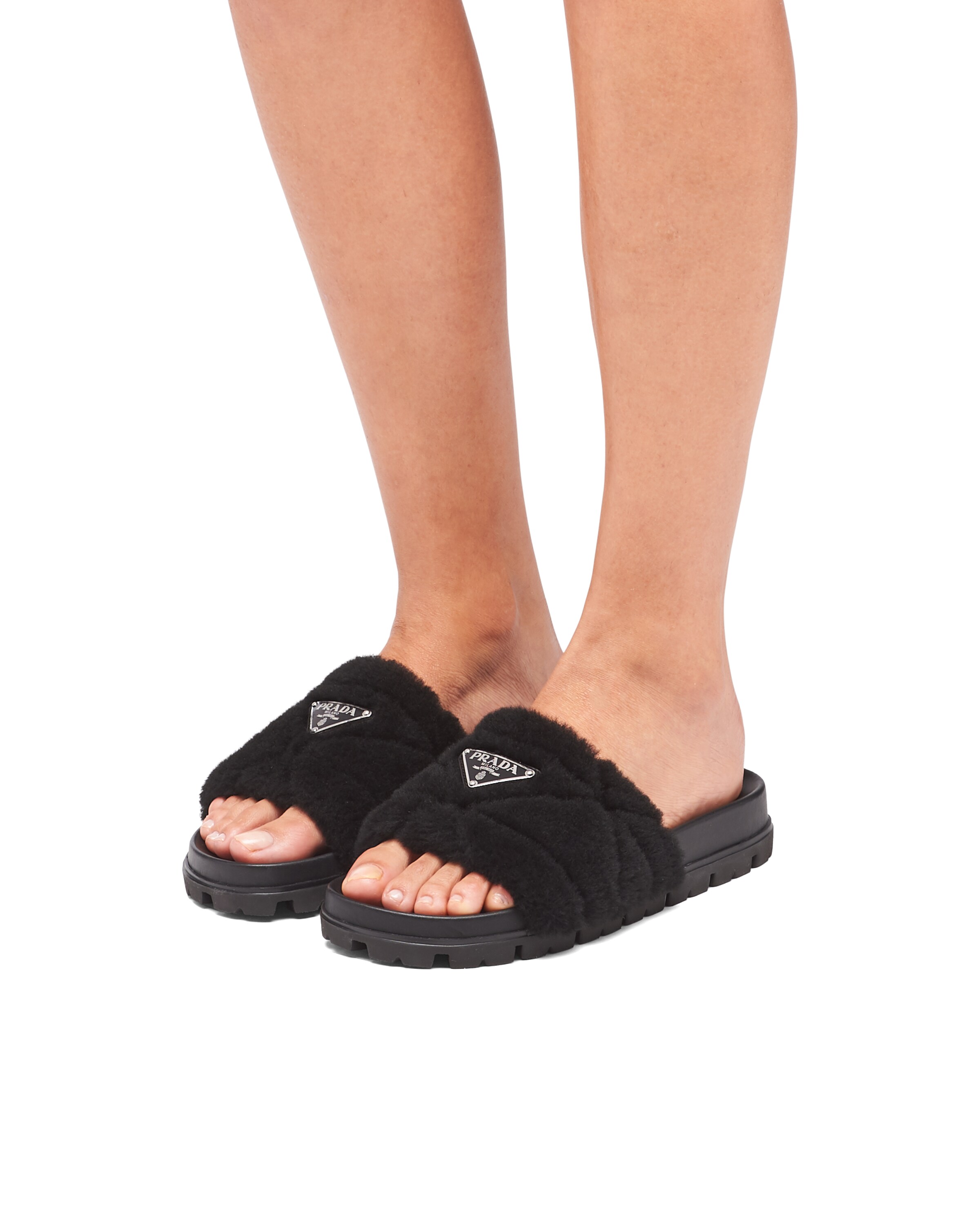 Shearling slides | Prada