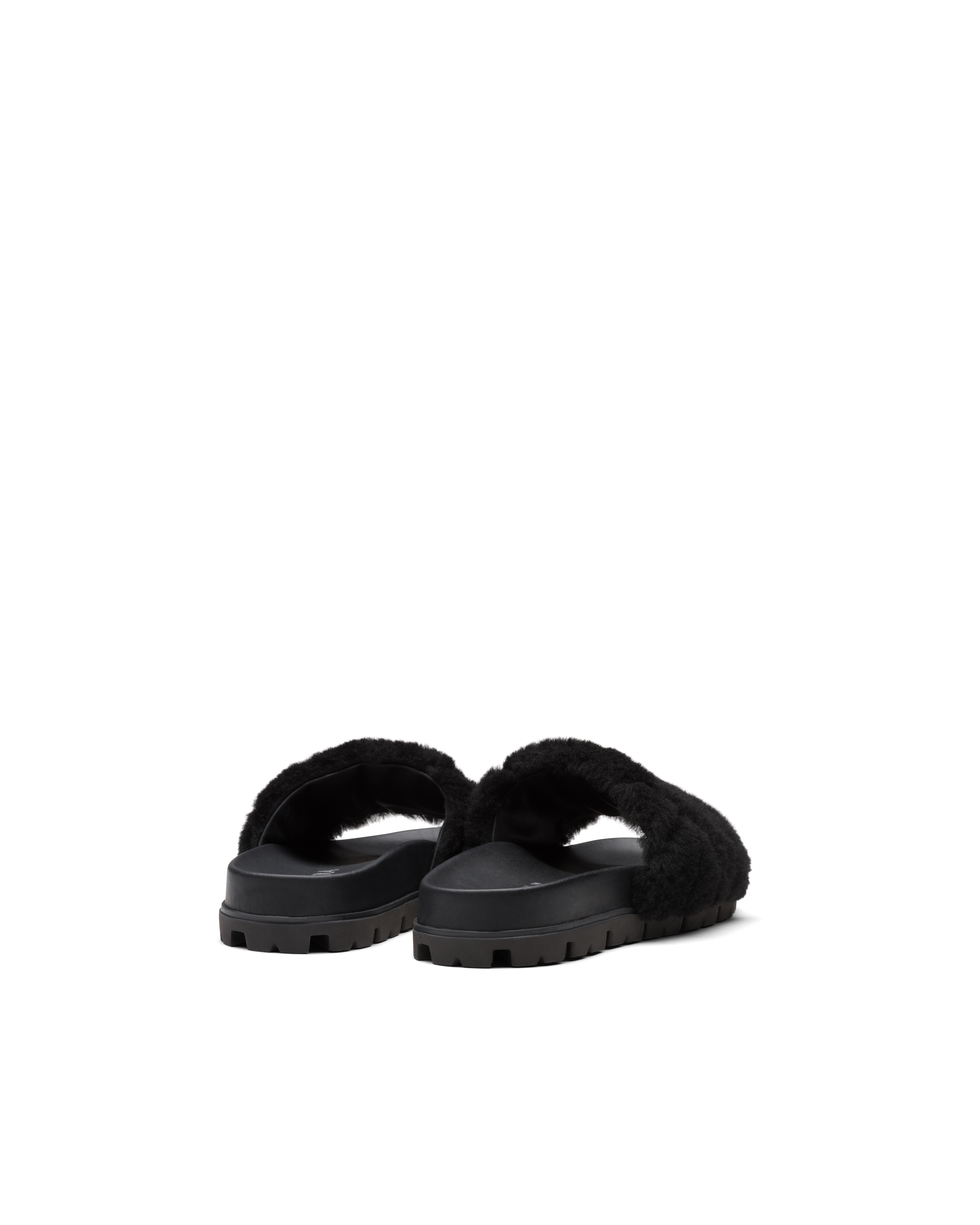 prada shearling slides