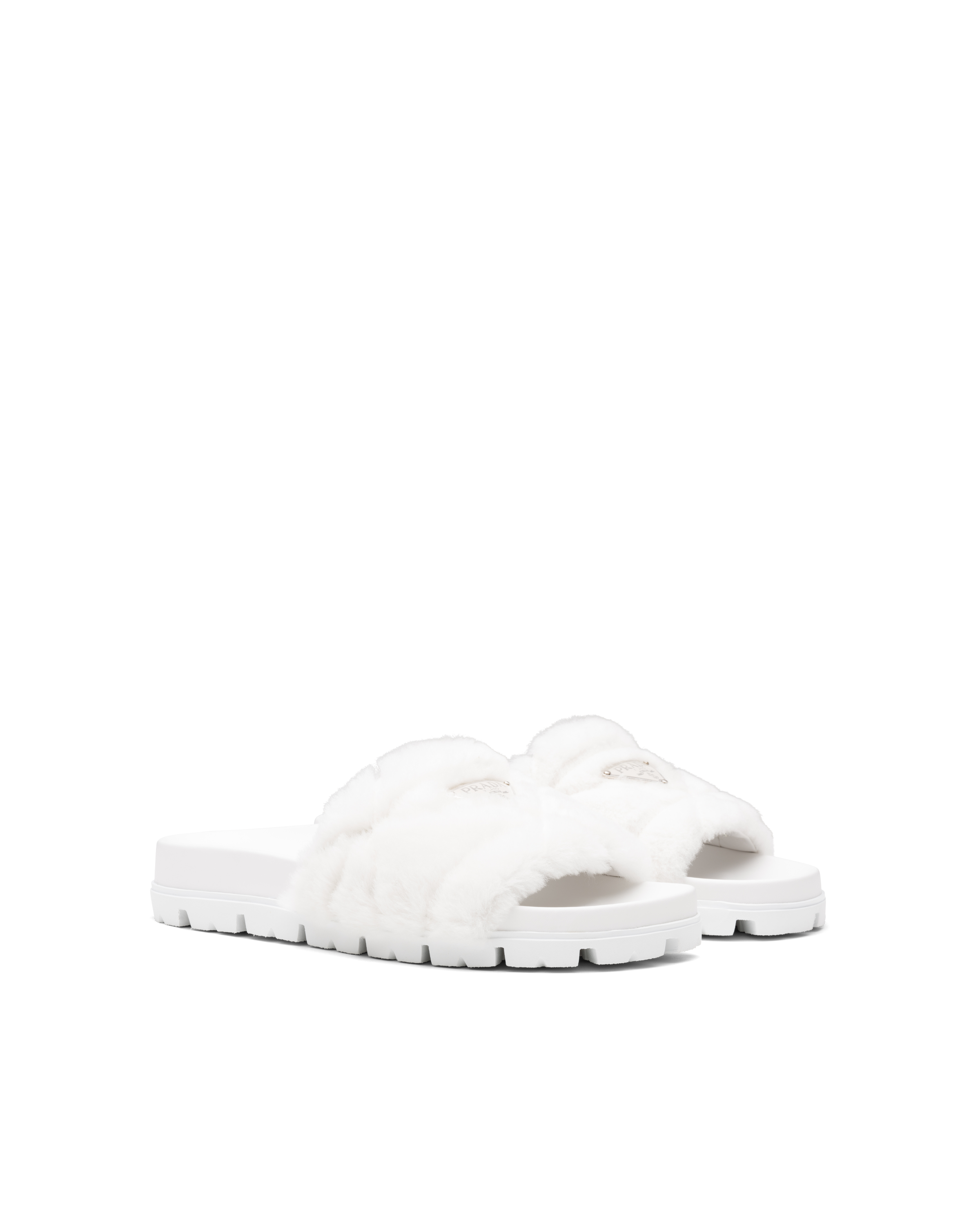 Prada shearling 2025 slides