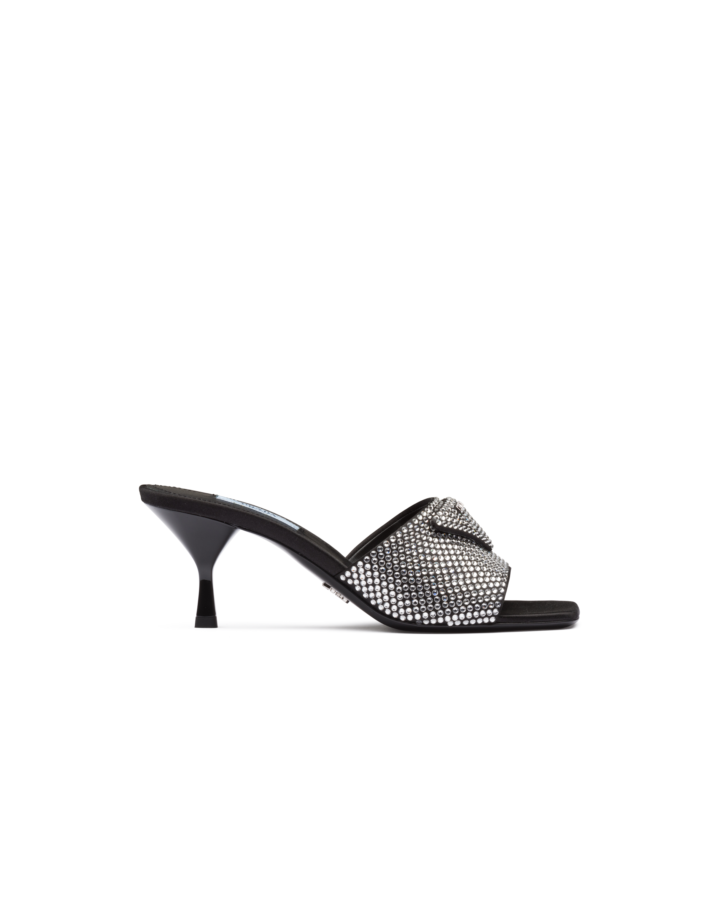 grey satin sandals