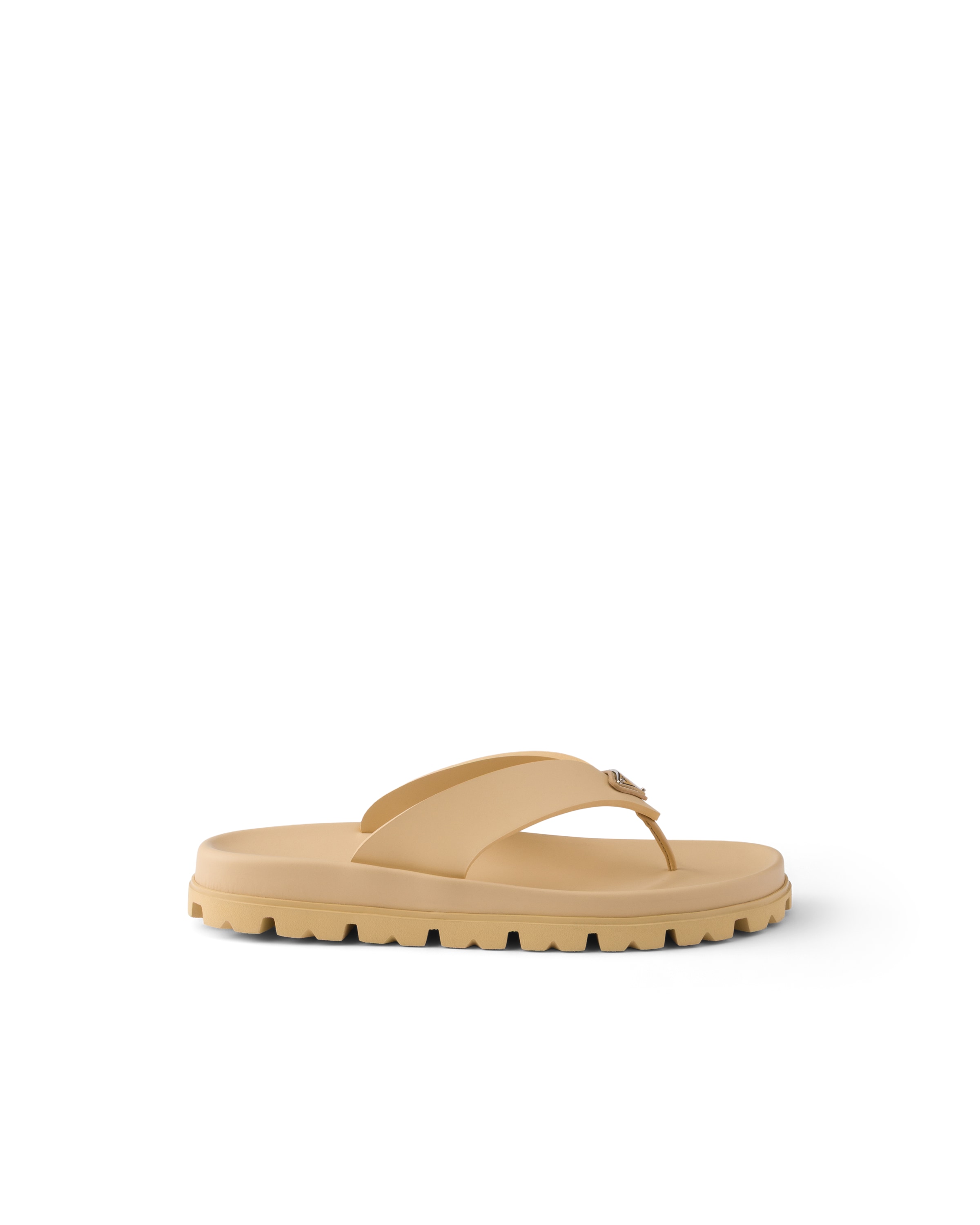 Prada Women's Rubber Thong Sandals In Nude