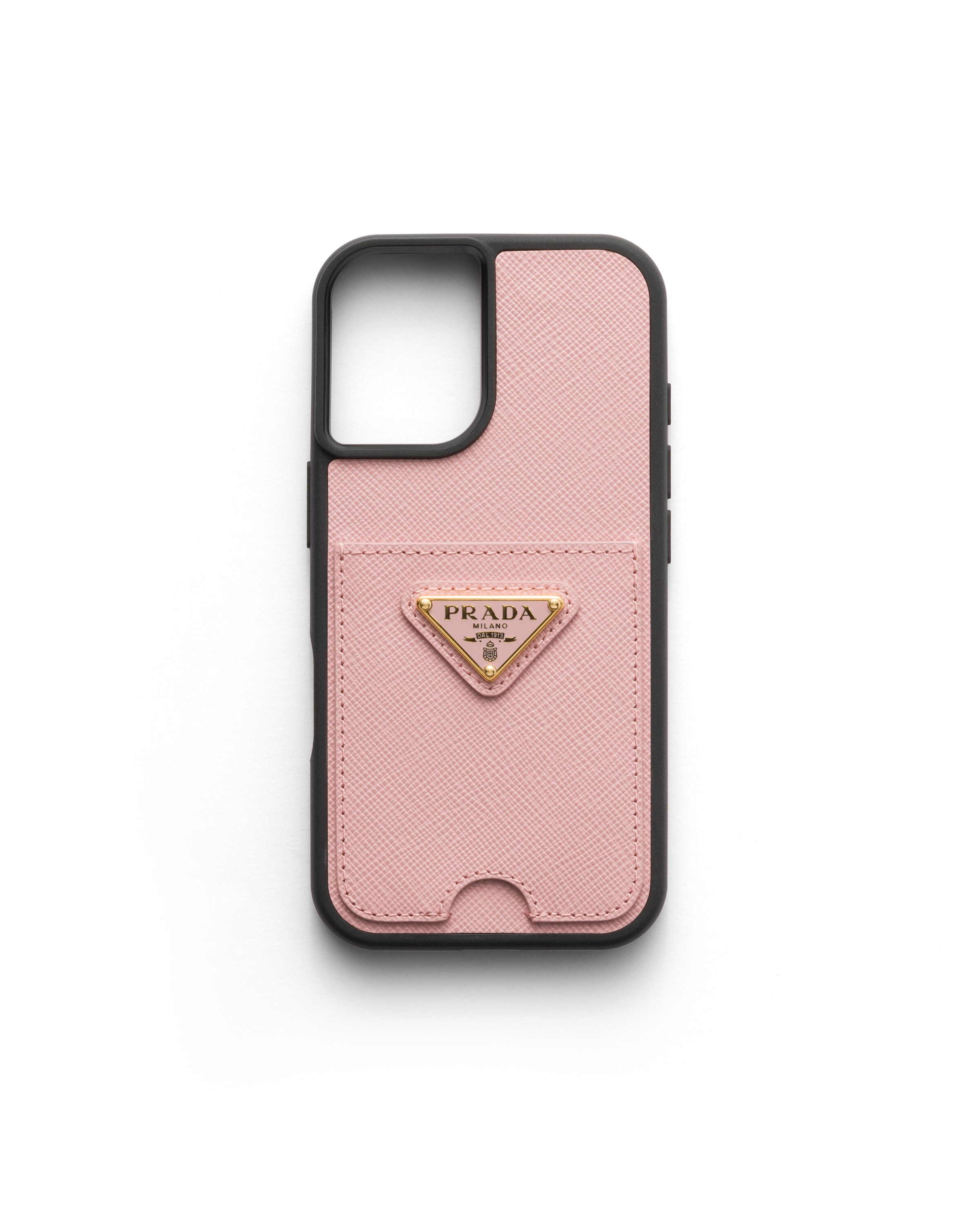 Prada Cover In Saffiano Per Iphone 16, Donna, Pesca
