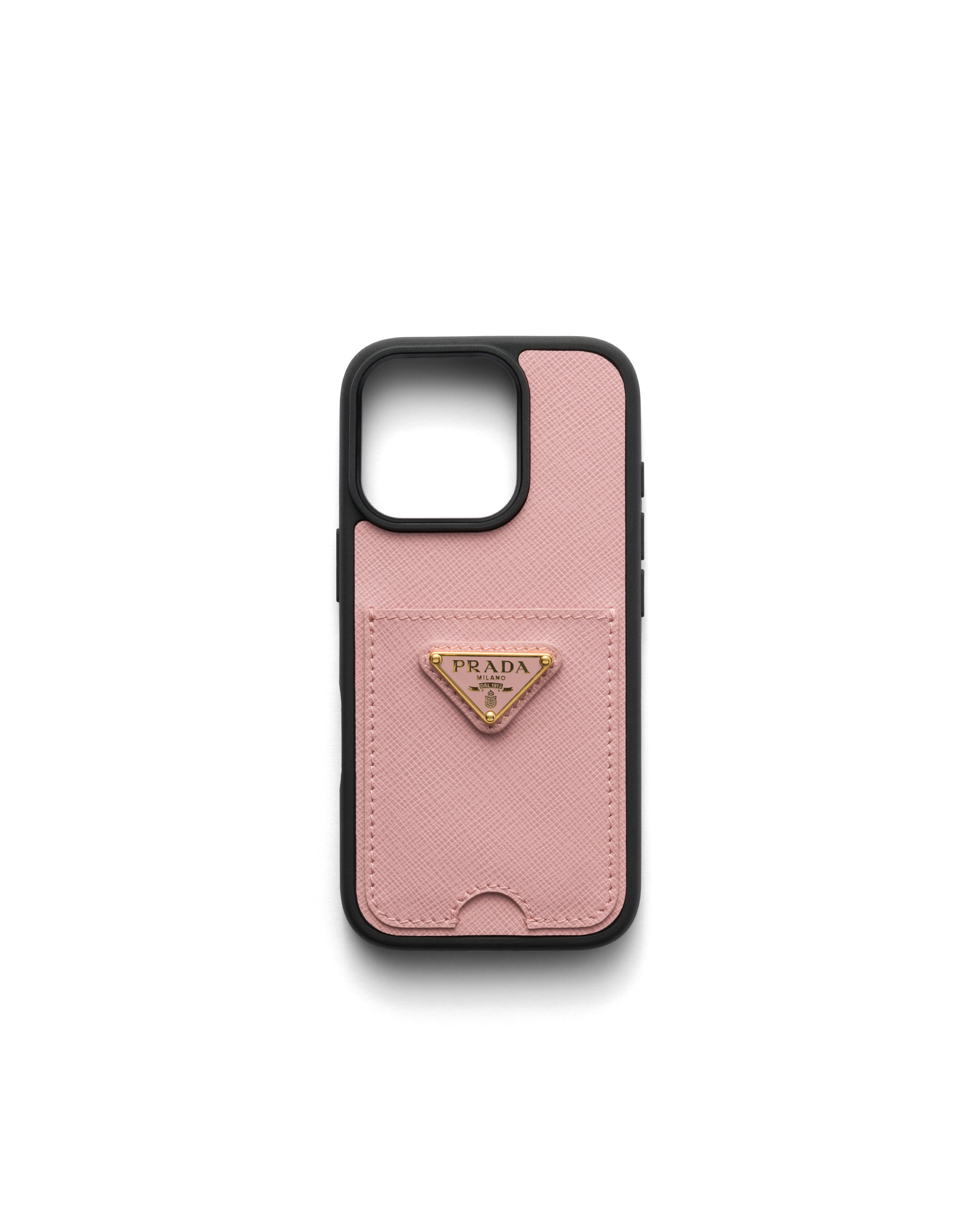 Prada Cover In Saffiano Per Iphone 16 Pro, Donna, Pesca