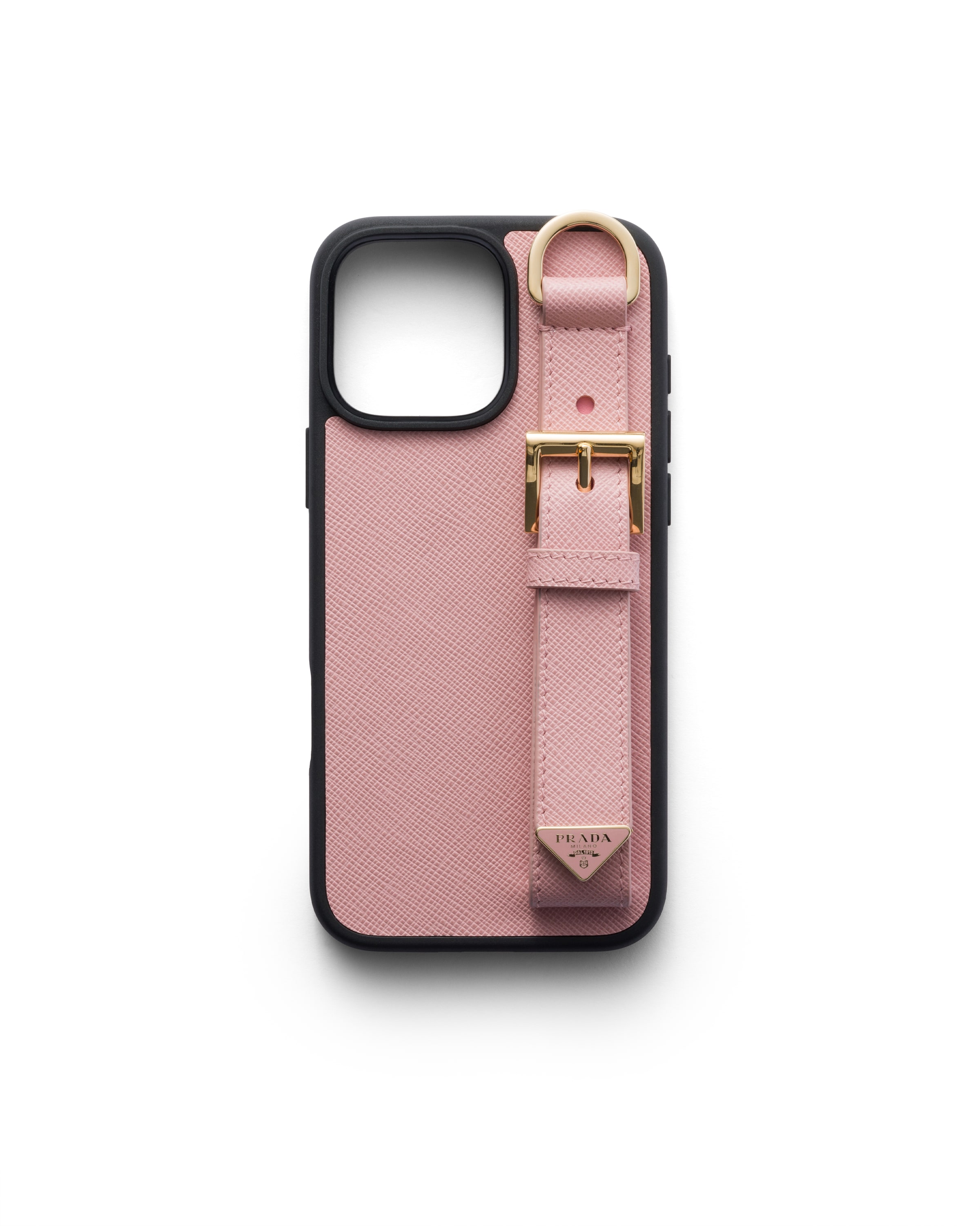 Prada Coque Pour Iphone 16 Pro Max En Cuir Saffiano, Femme, Pêche