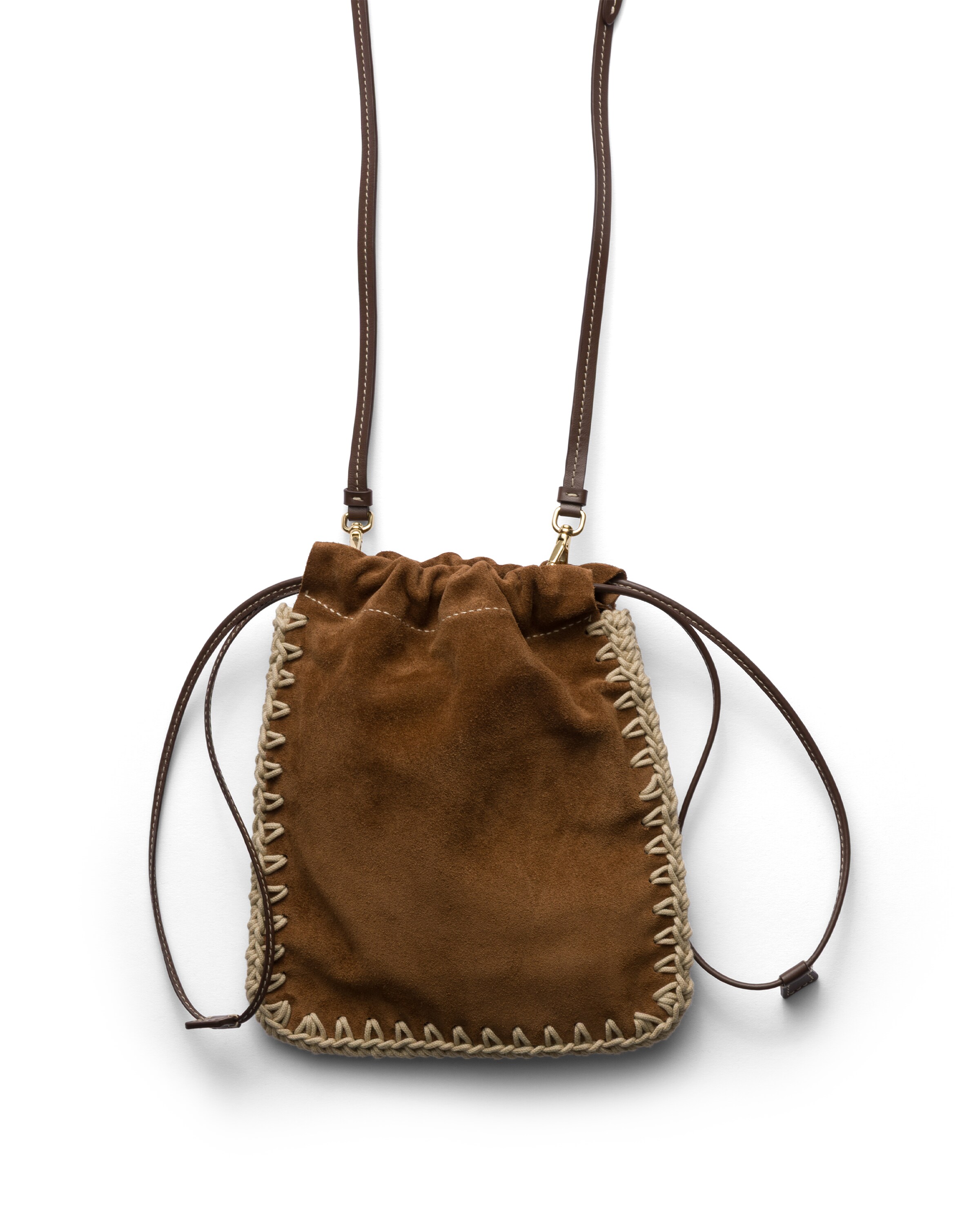 Prada Suede Smartphone Case In Brown