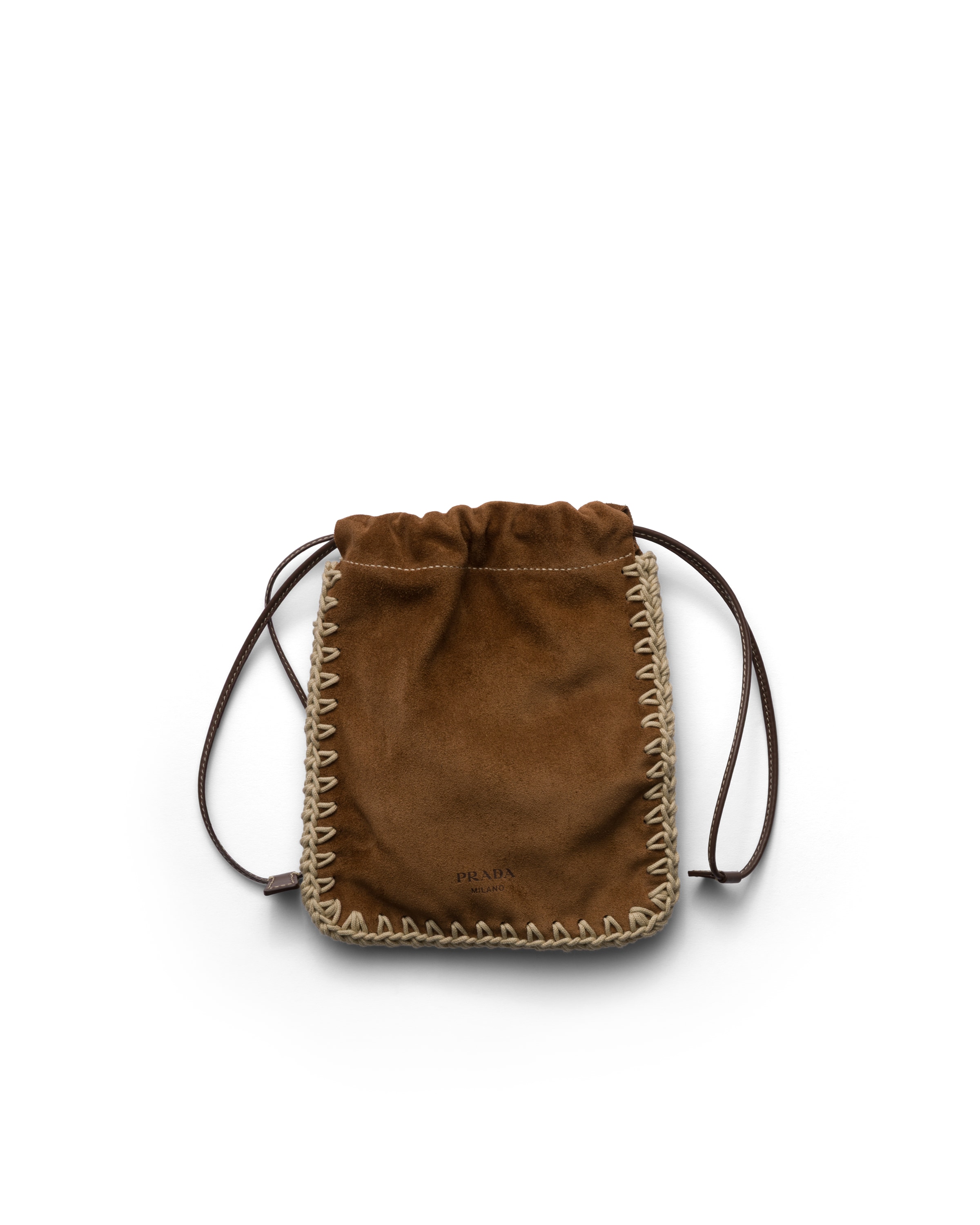 Prada Suede Smartphone Case In Brown