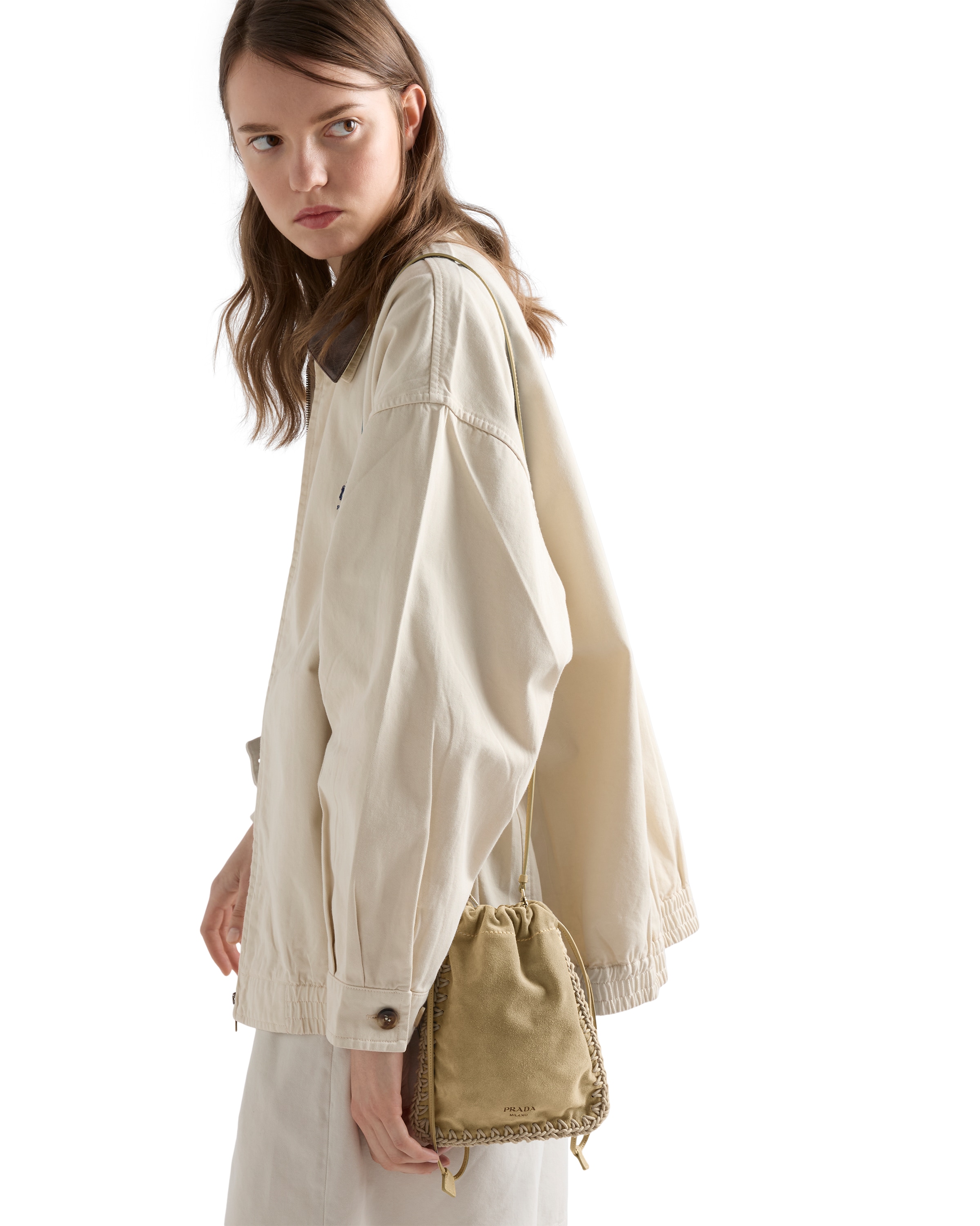 Prada Suede Smartphone Case In Neutral