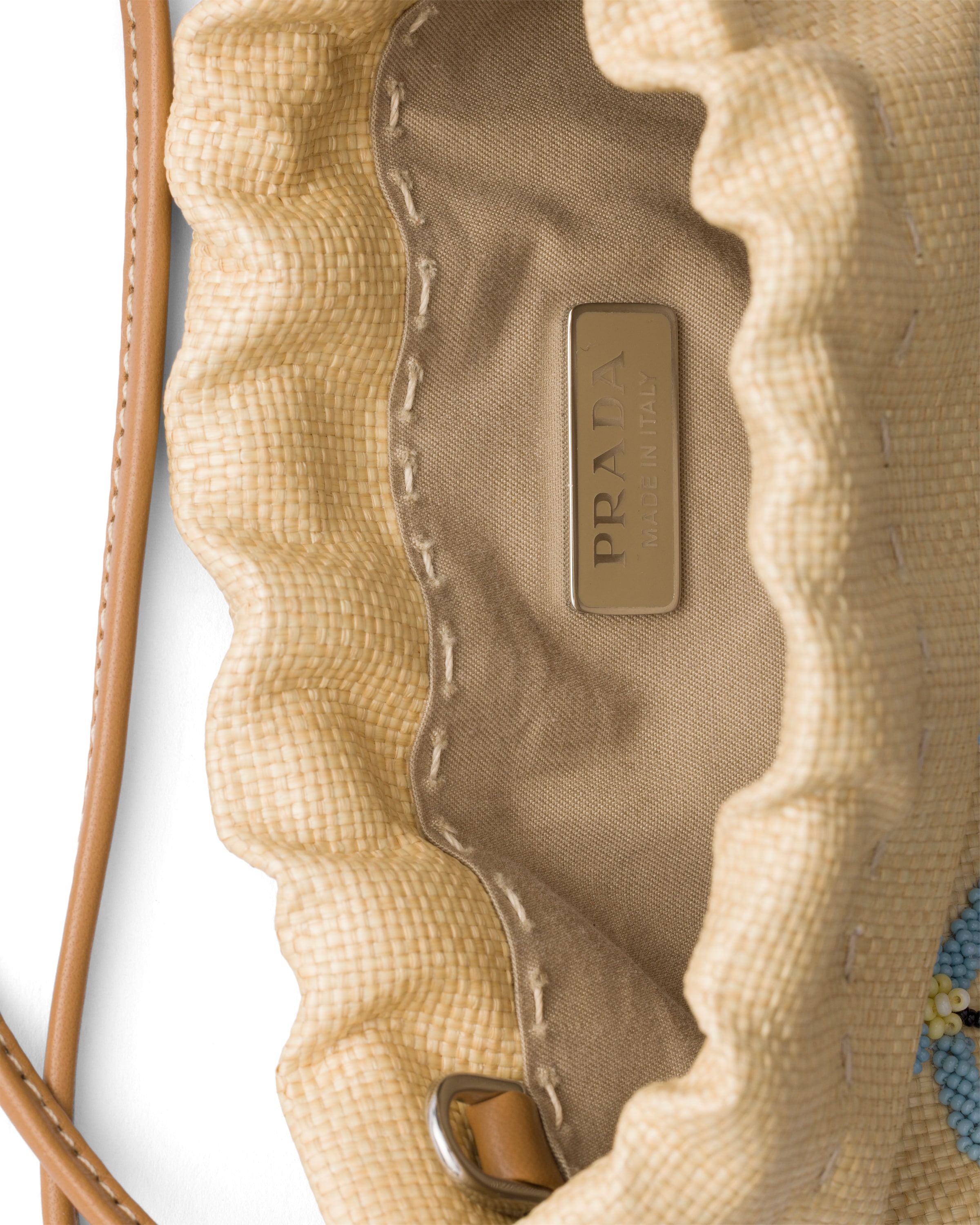 Prada Embroidered Canvas Smartphone Case In Neutral
