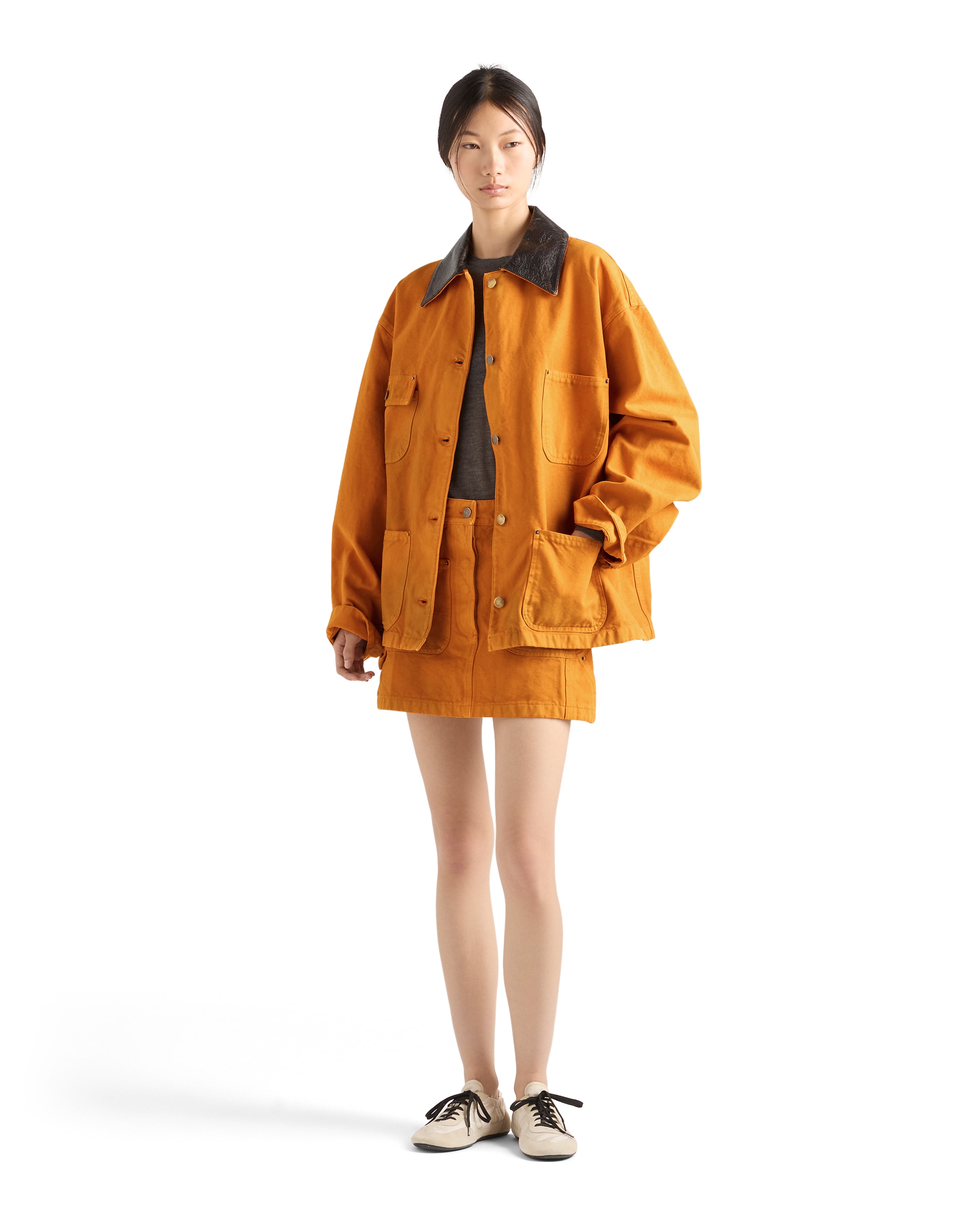 Prada Women's Canvas Mini-skirt In Orange