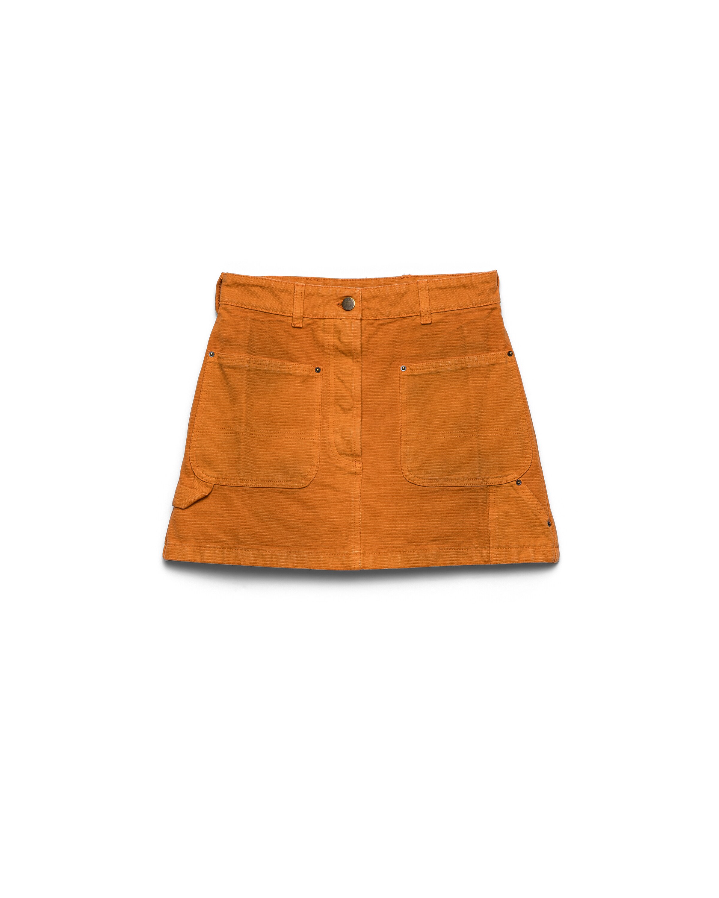 Prada Women's Canvas Mini-skirt In Orange