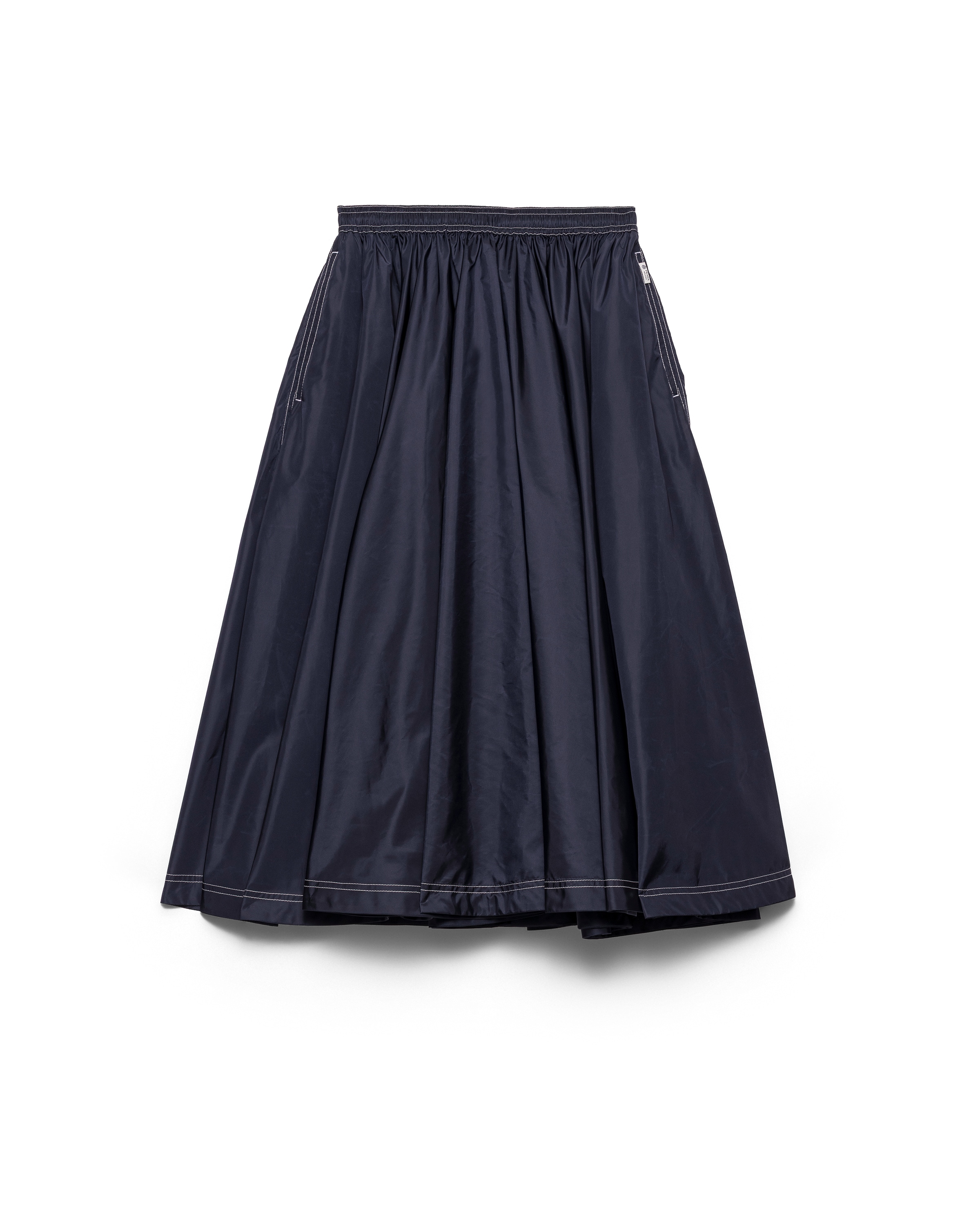 Prada Womens Blue Light Re-nylon Full Midi Skirt In Blue