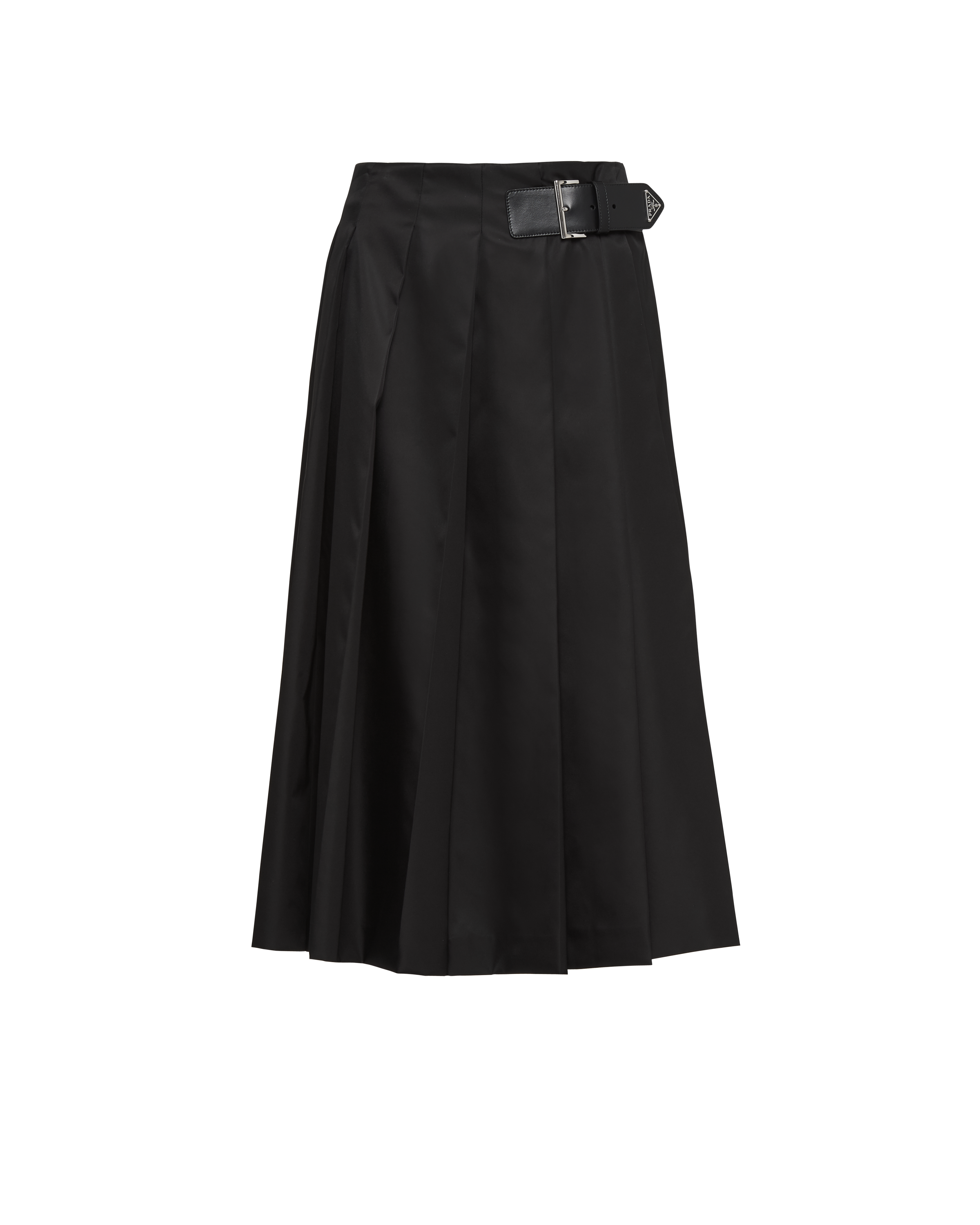 Prada High-waisted Pleated Skirt In Black