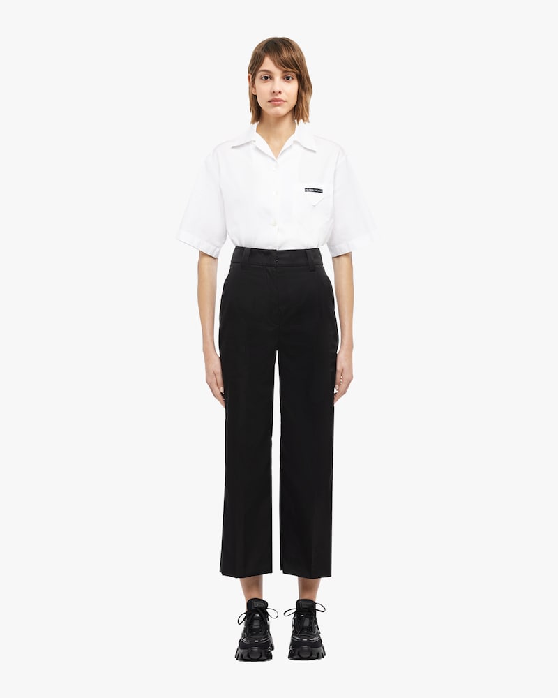 prada black nylon gabardine trousers
