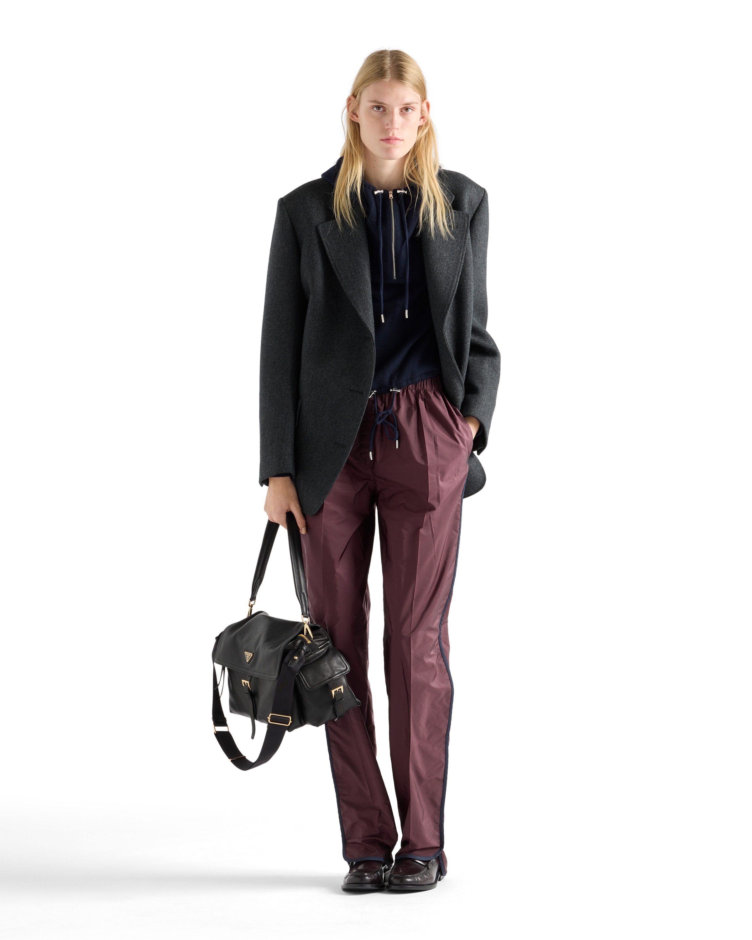Prada Re-nylon Pants In Brown