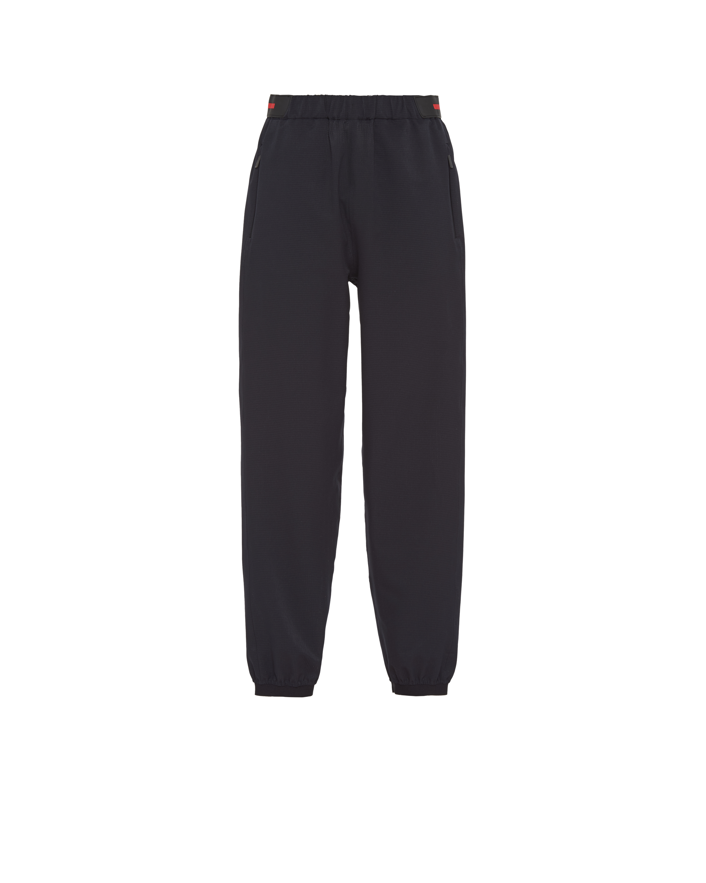 Prada Light Bi-stretch Wide-leg Pants In Black