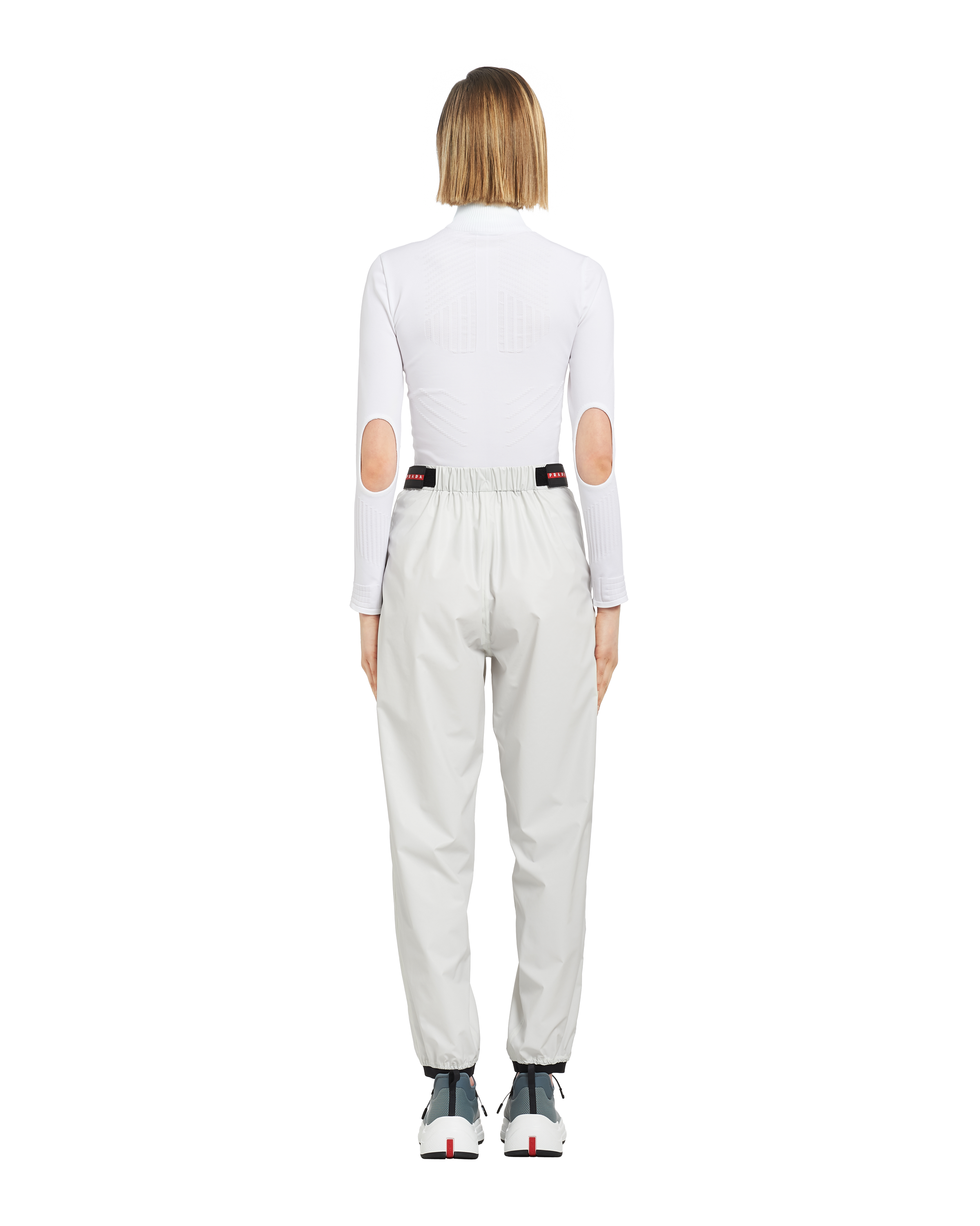 Chalk White Light Re-Nylon wide-leg pants | PRADA