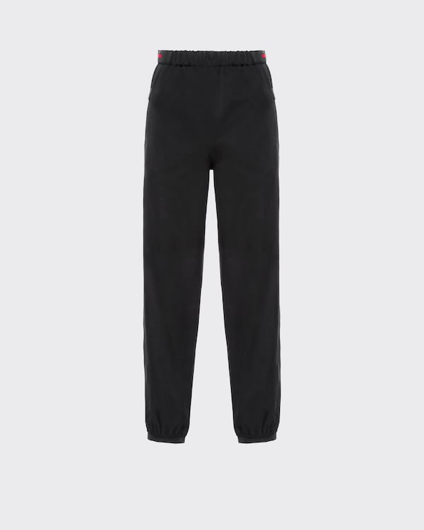 Black Recycled double jersey pants | PRADA