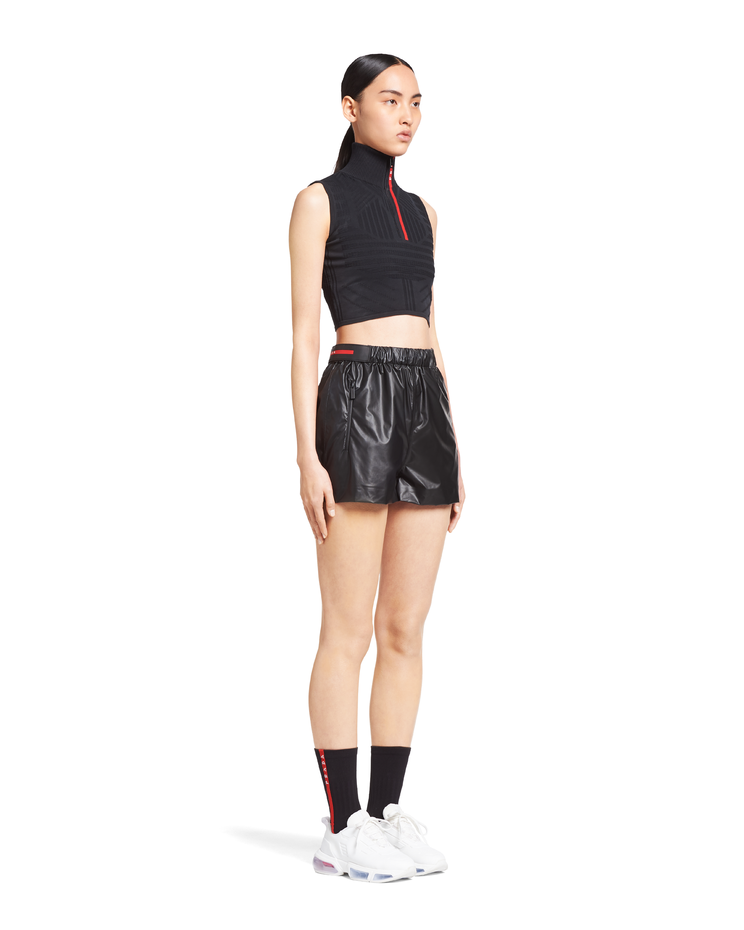 Schwarz Shorts Aus Light Re nylon PRADA