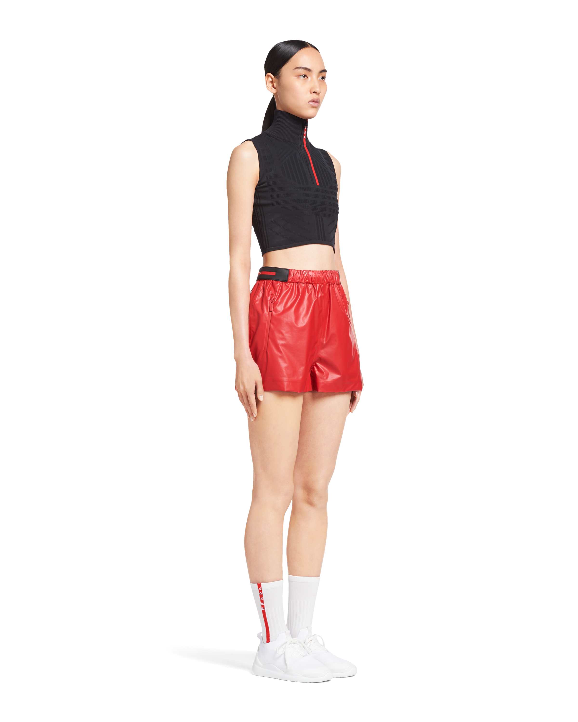 Lacquer Red Light Nylon shorts | Prada