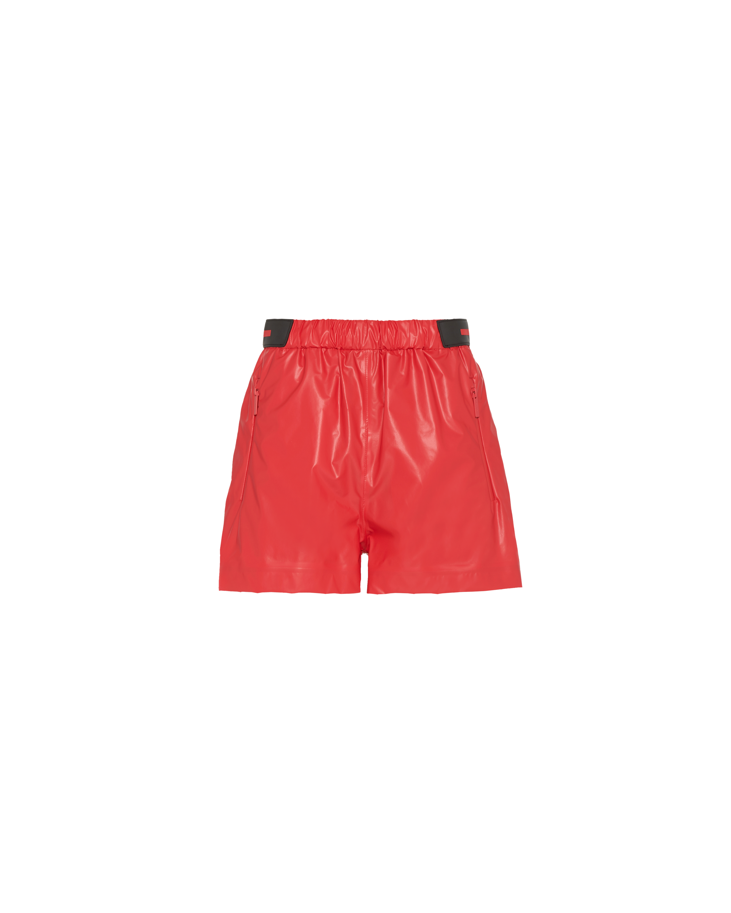 Prada Light Nylon Shorts In Lacquer Red