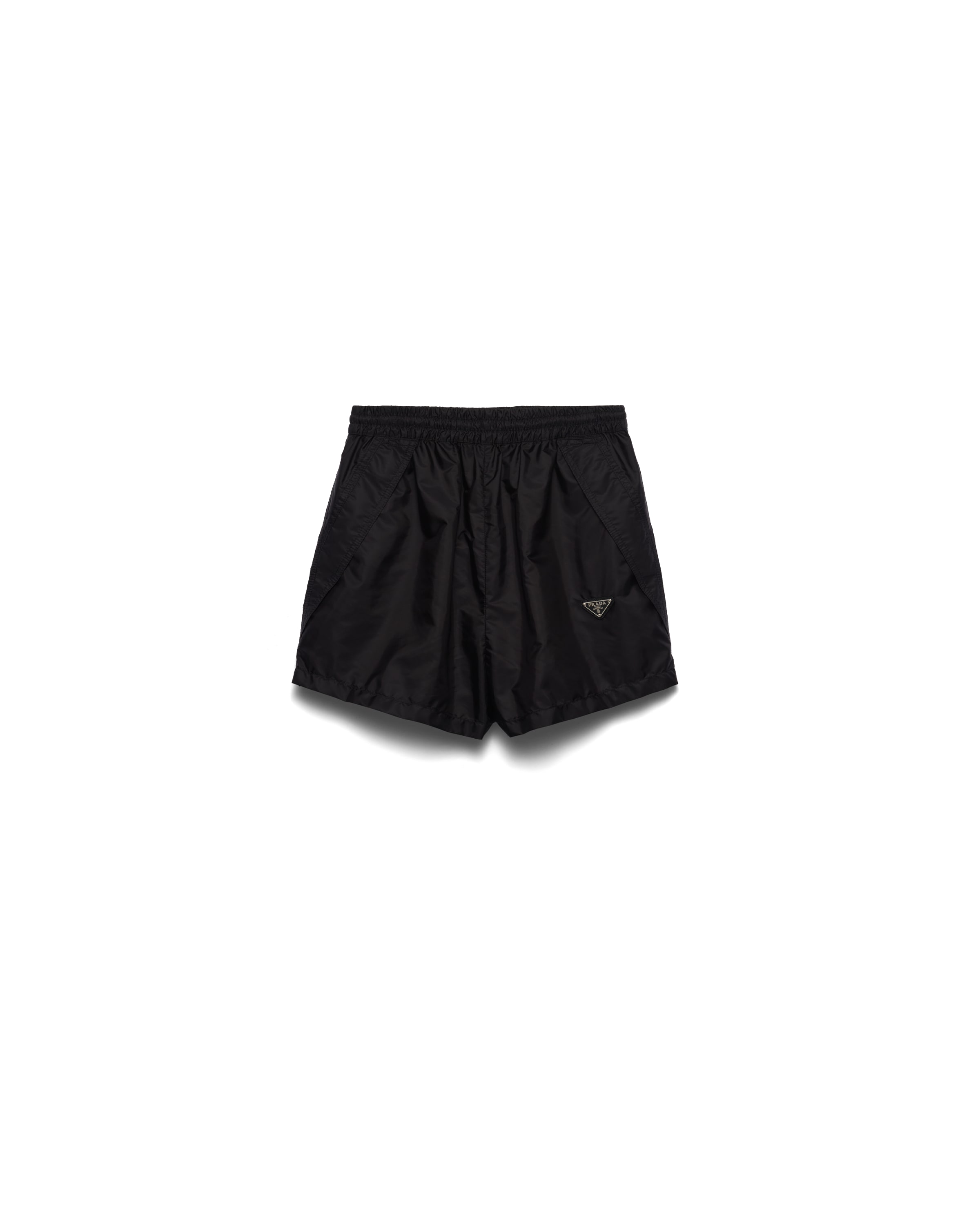 Prada Shorts In Re-nylon Leggero, Donna, Nero, Taglia 40