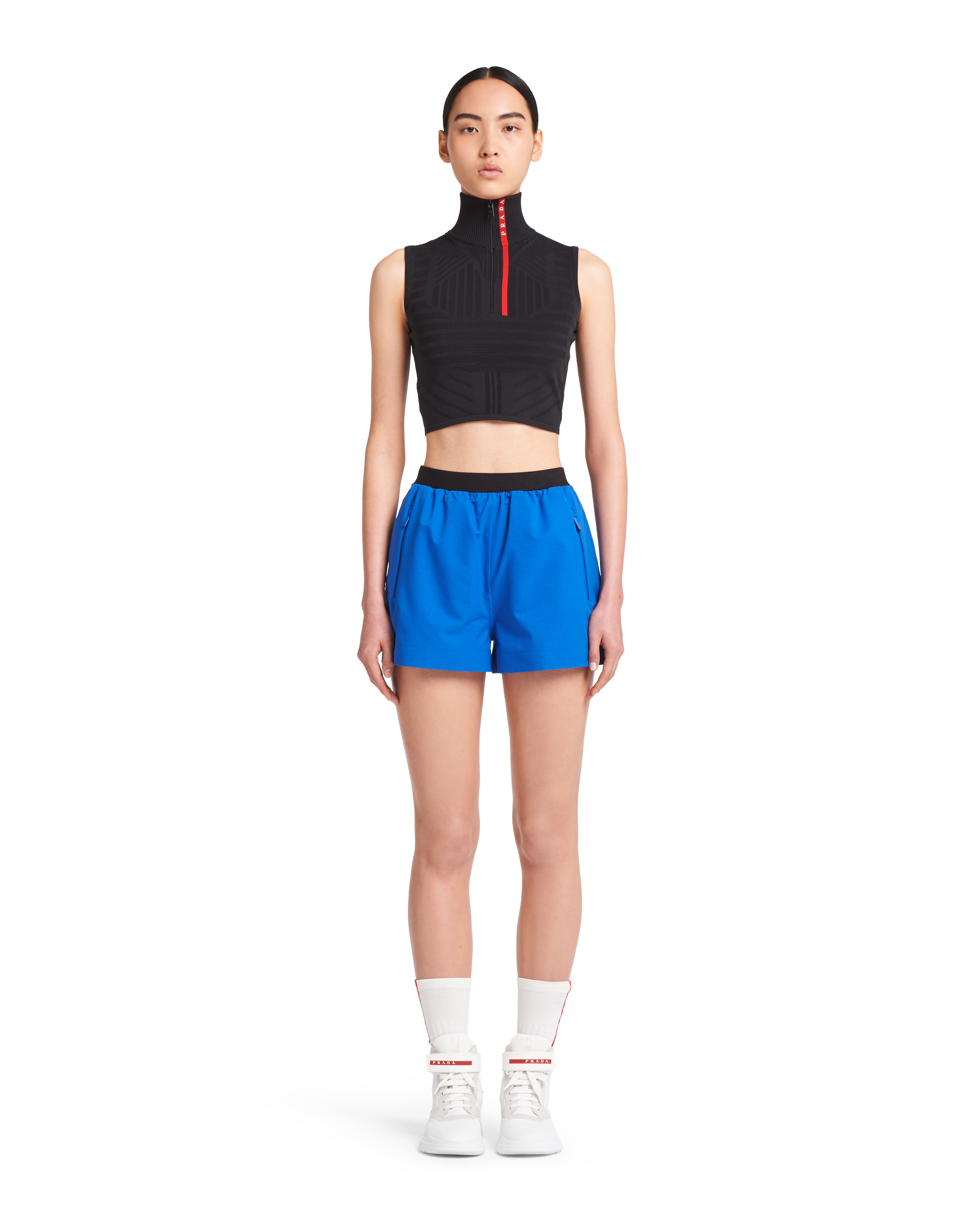 Cobalt Blue Light Bi-Stretch shorts | Prada