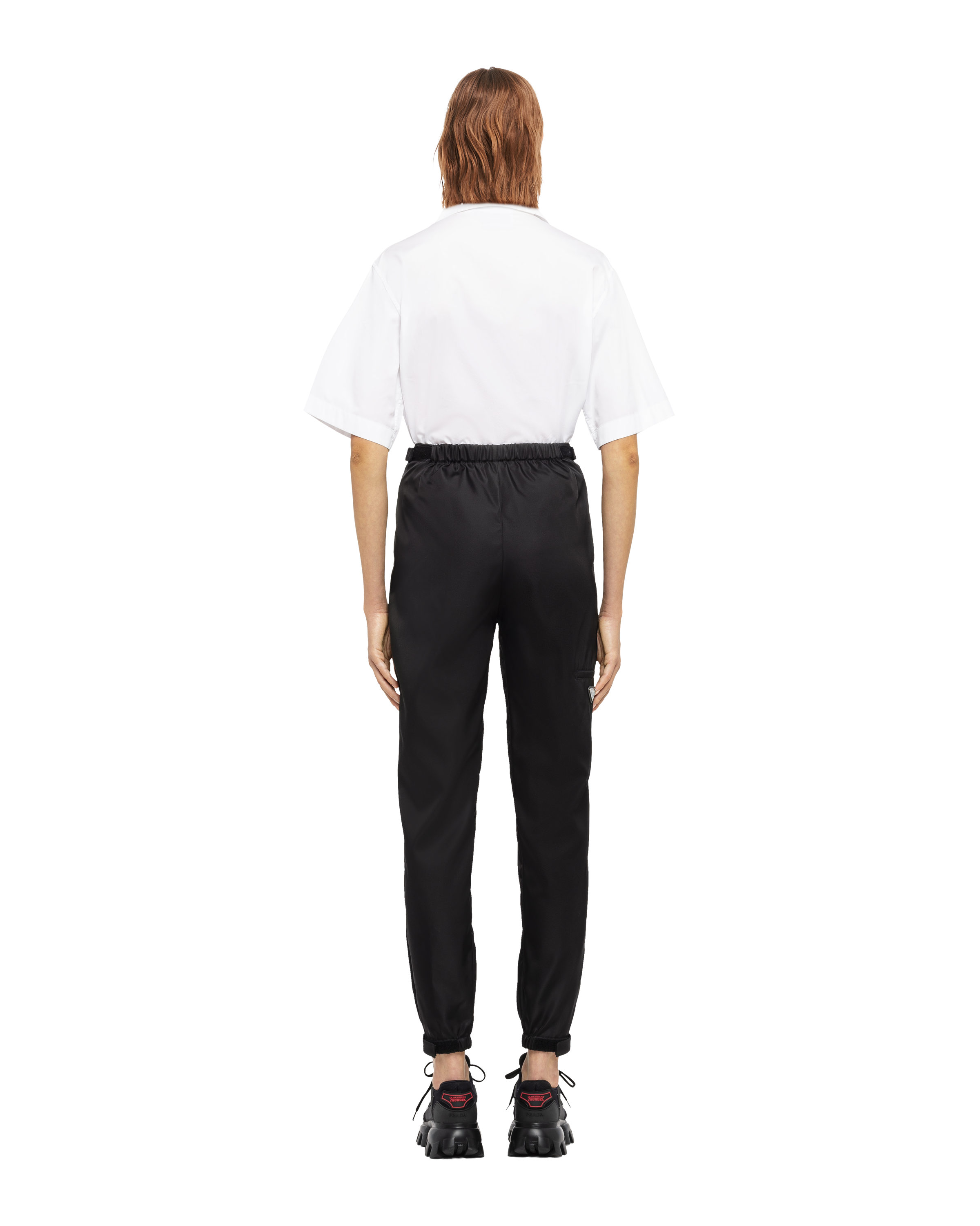 prada nylon gabardine trousers