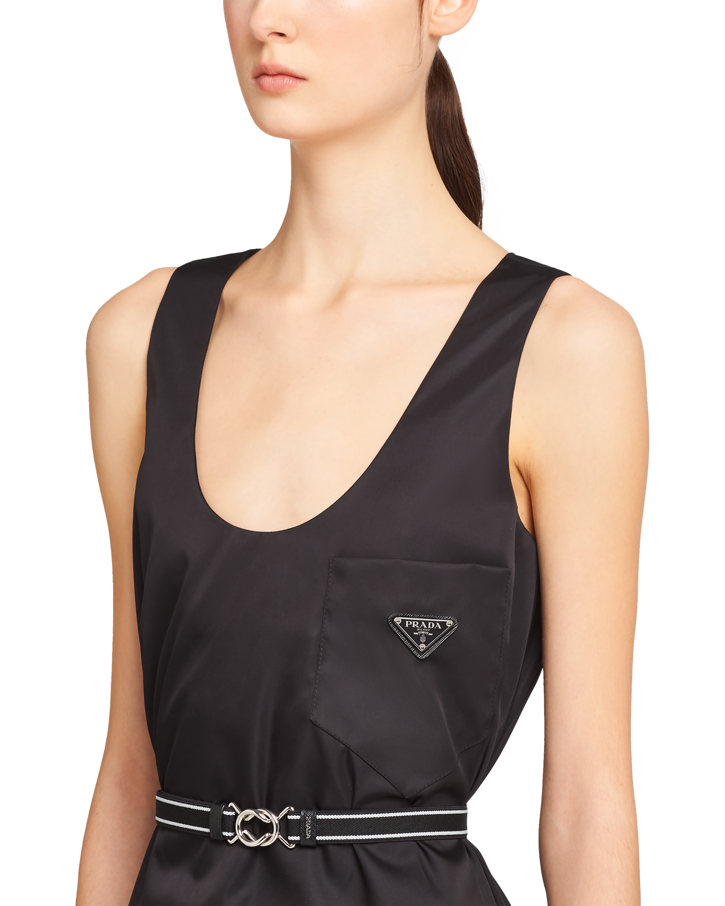 Black Nylon gabardine dress | Prada