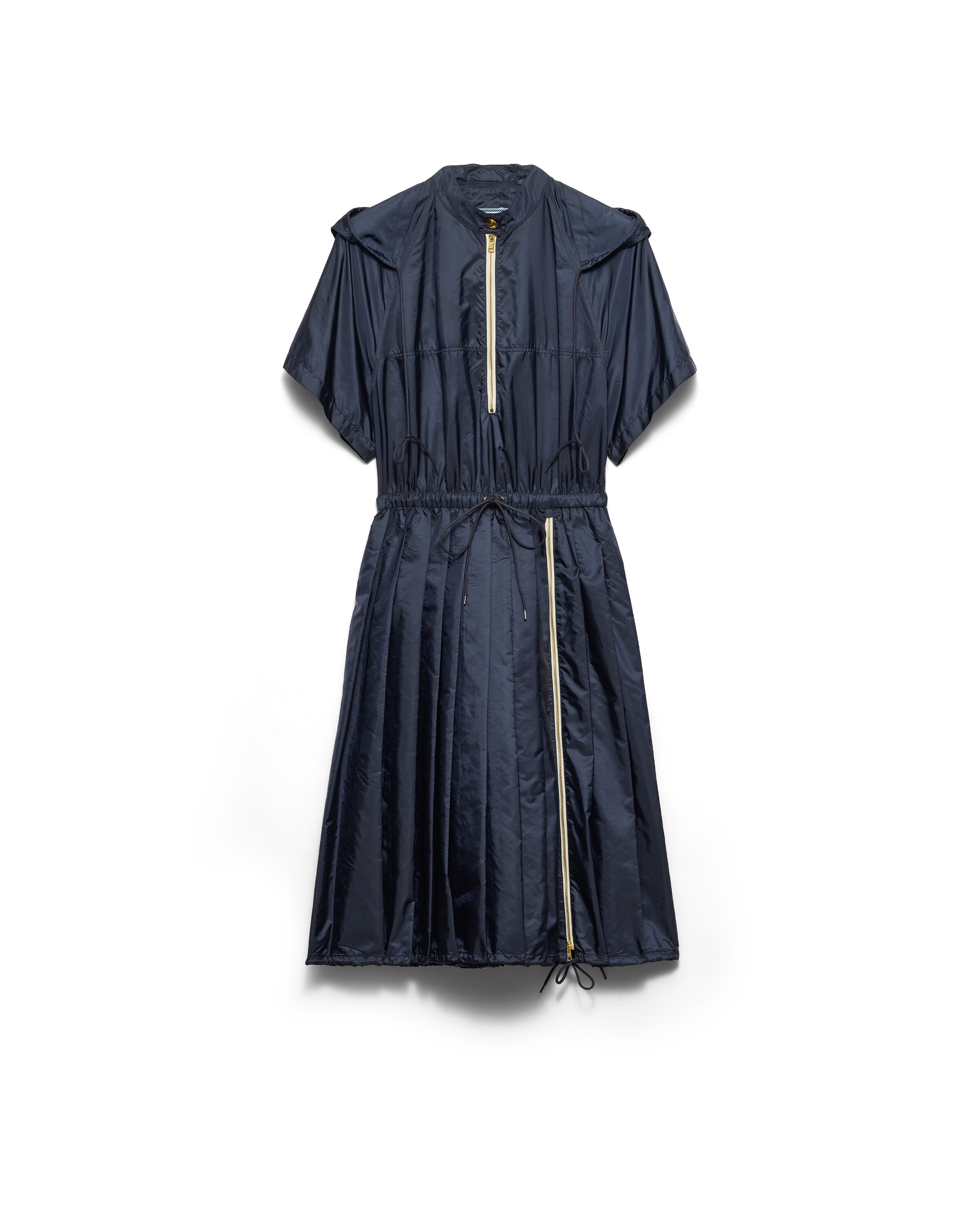 Prada Abito Midi In Re-nylon Leggero, Donna, Blu, Taglia 44