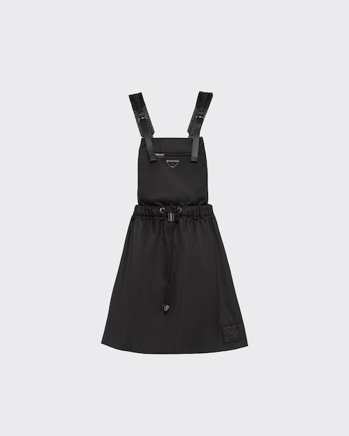 Black Re-Nylon Gabardine pinafore dress ...