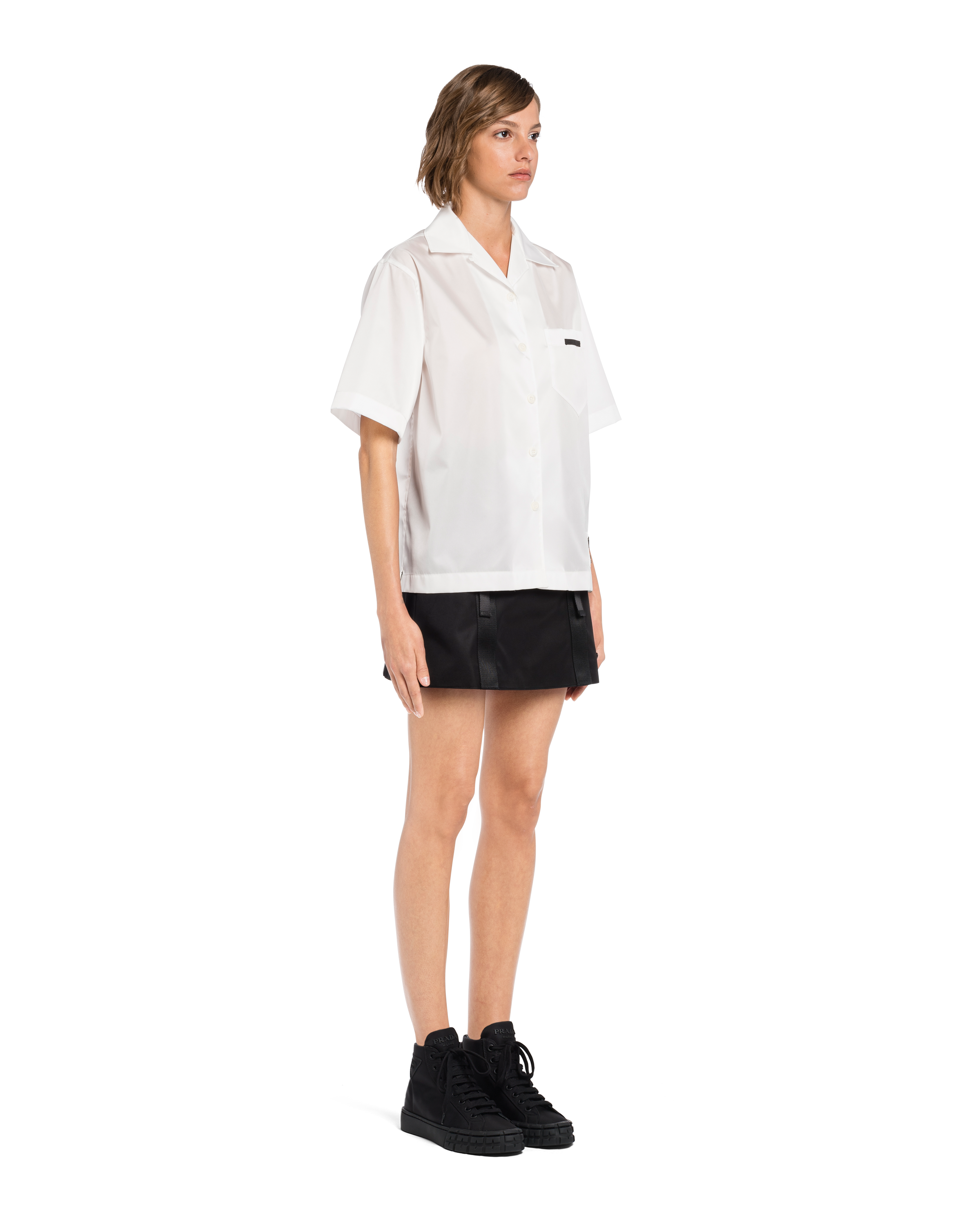 Prada Camisa em gabardine Re\u002DNylon c\/ mangas curtas 3