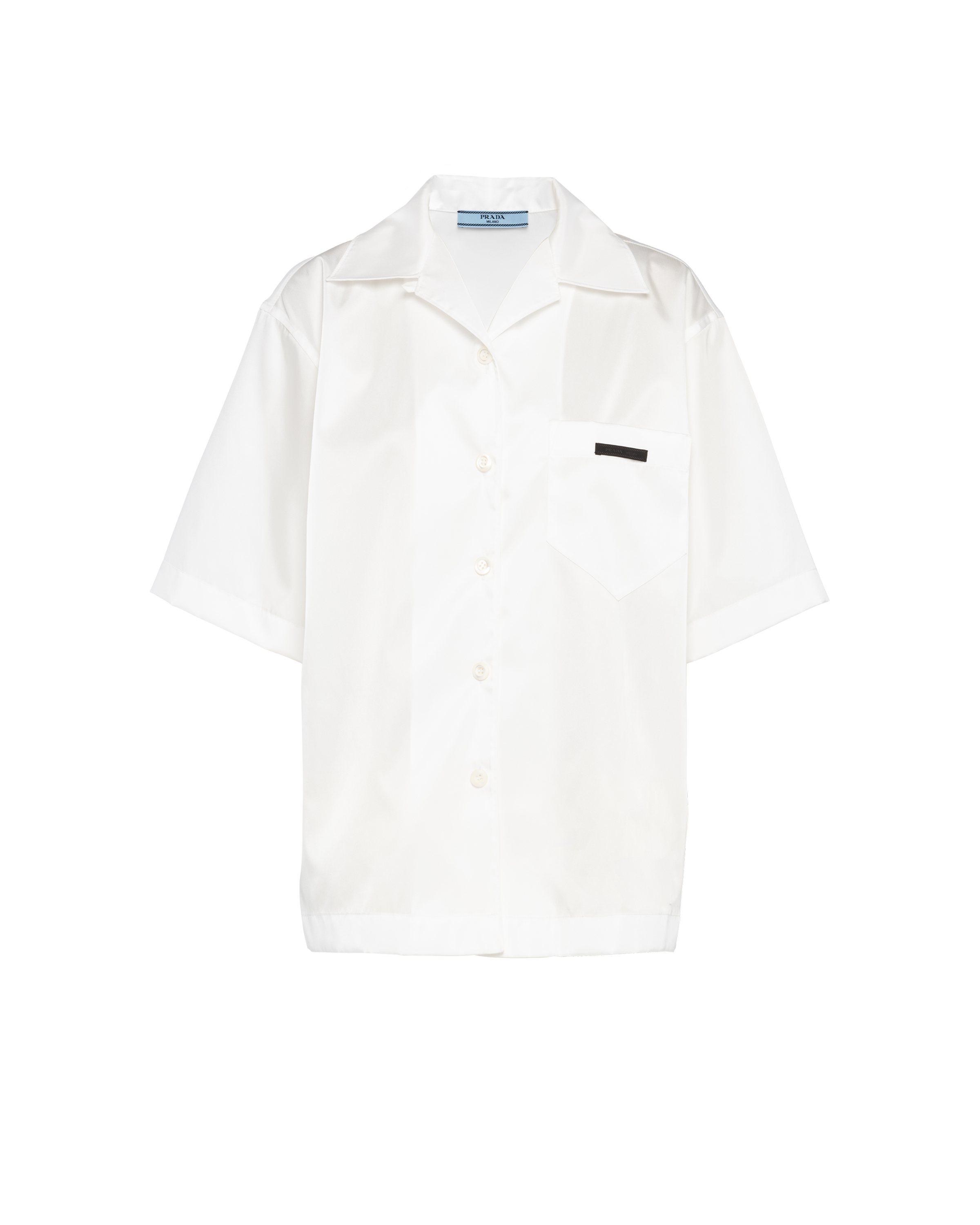 White Re-Nylon Gabardine short-sleeved shirt | Prada