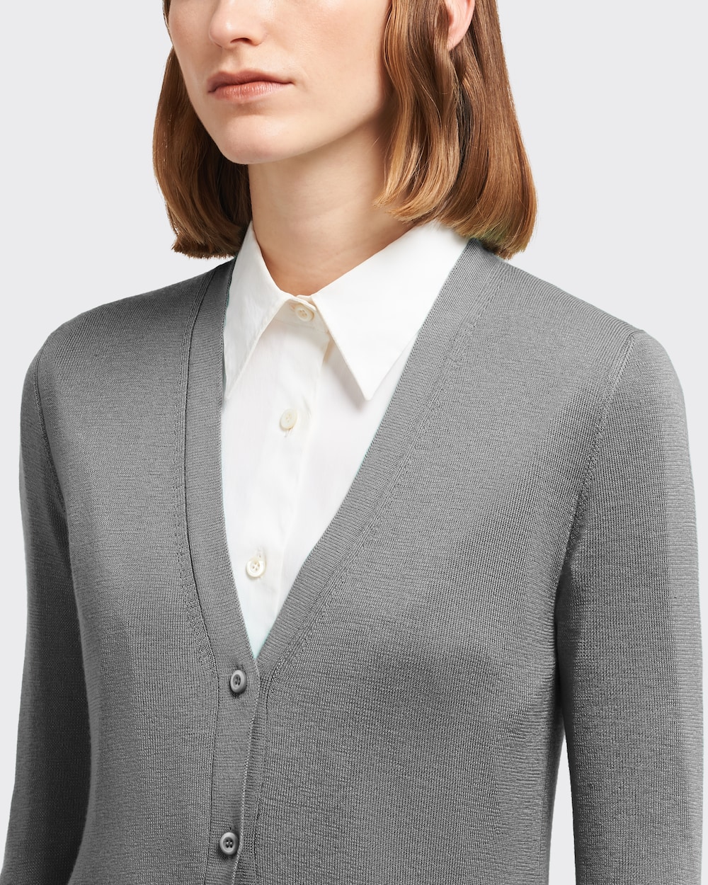 Grey Cashmere and silk cardigan | Prada