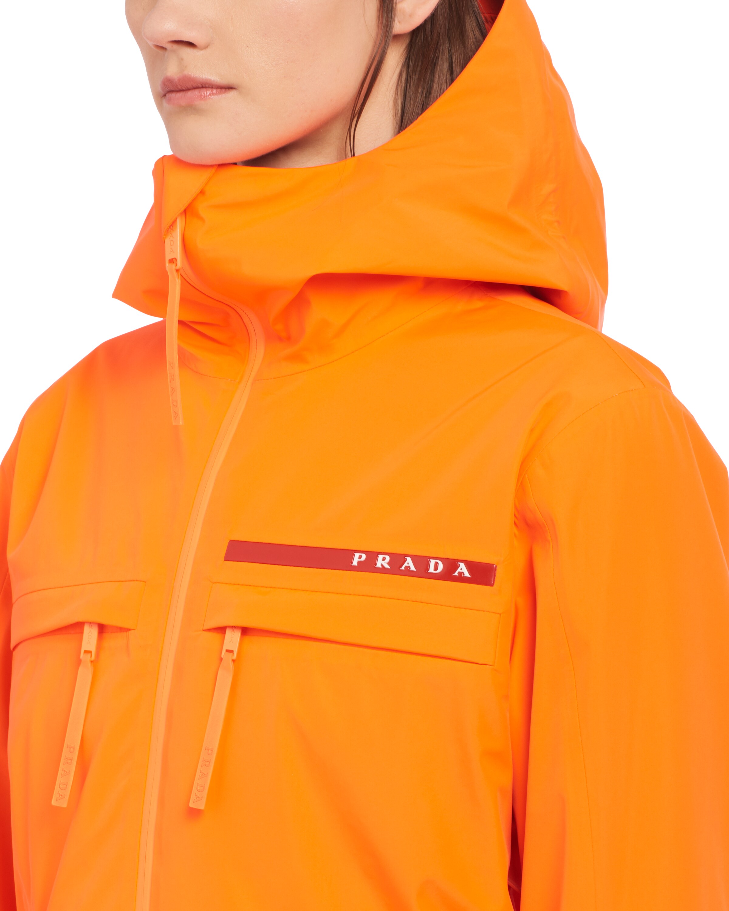 Fluo Coral GORETEX ski jacket Prada