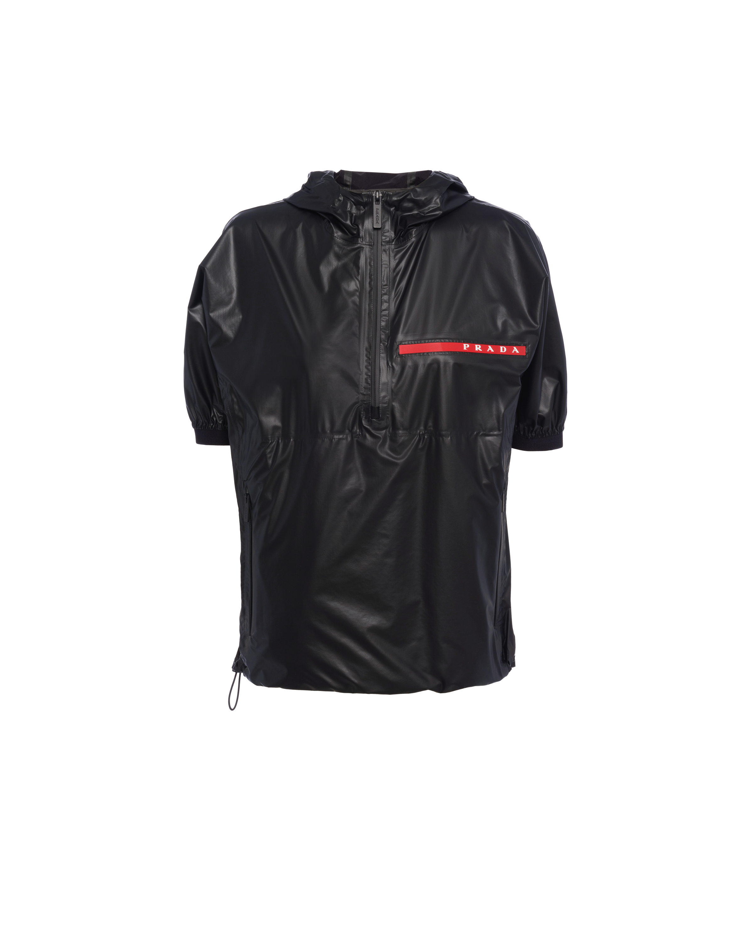 Prada Light Nylon Short-sleeved Jacket In Black